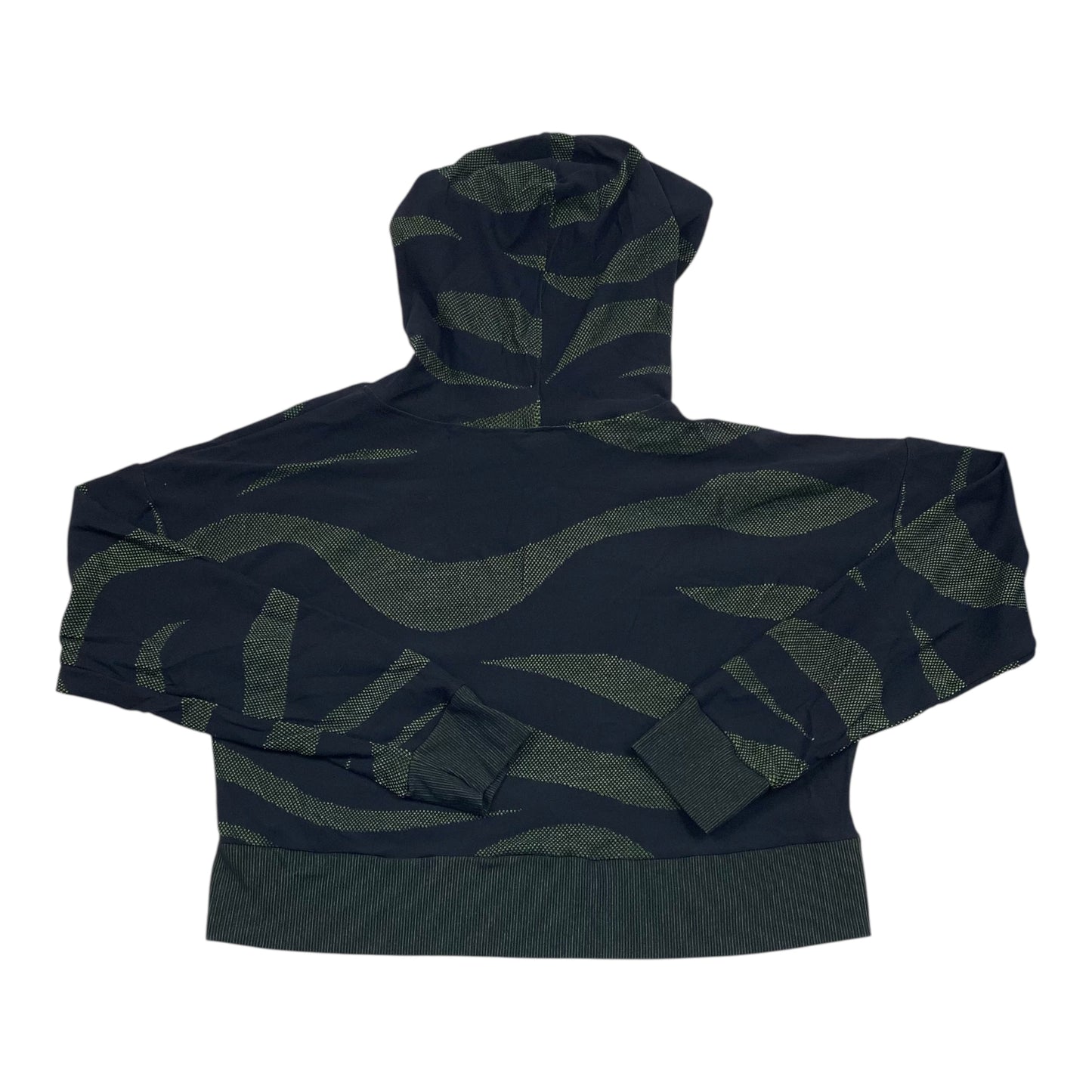 Athletic Sweatshirt Hoodie By Fabletics In Black & Green, Size:M