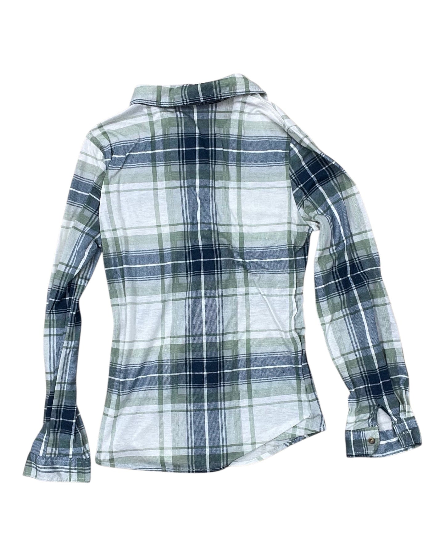 Blouse Ls By Passport In Blue & Green, Size:M