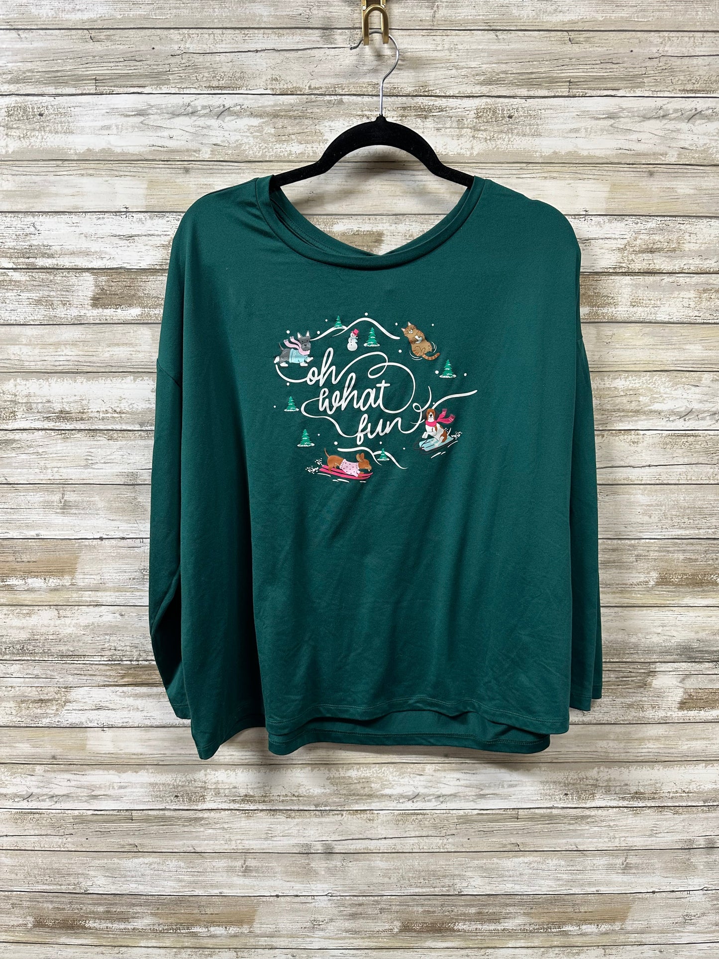 Pajamas 2Pc By Joyspun In Green & Grey, Size:Xl