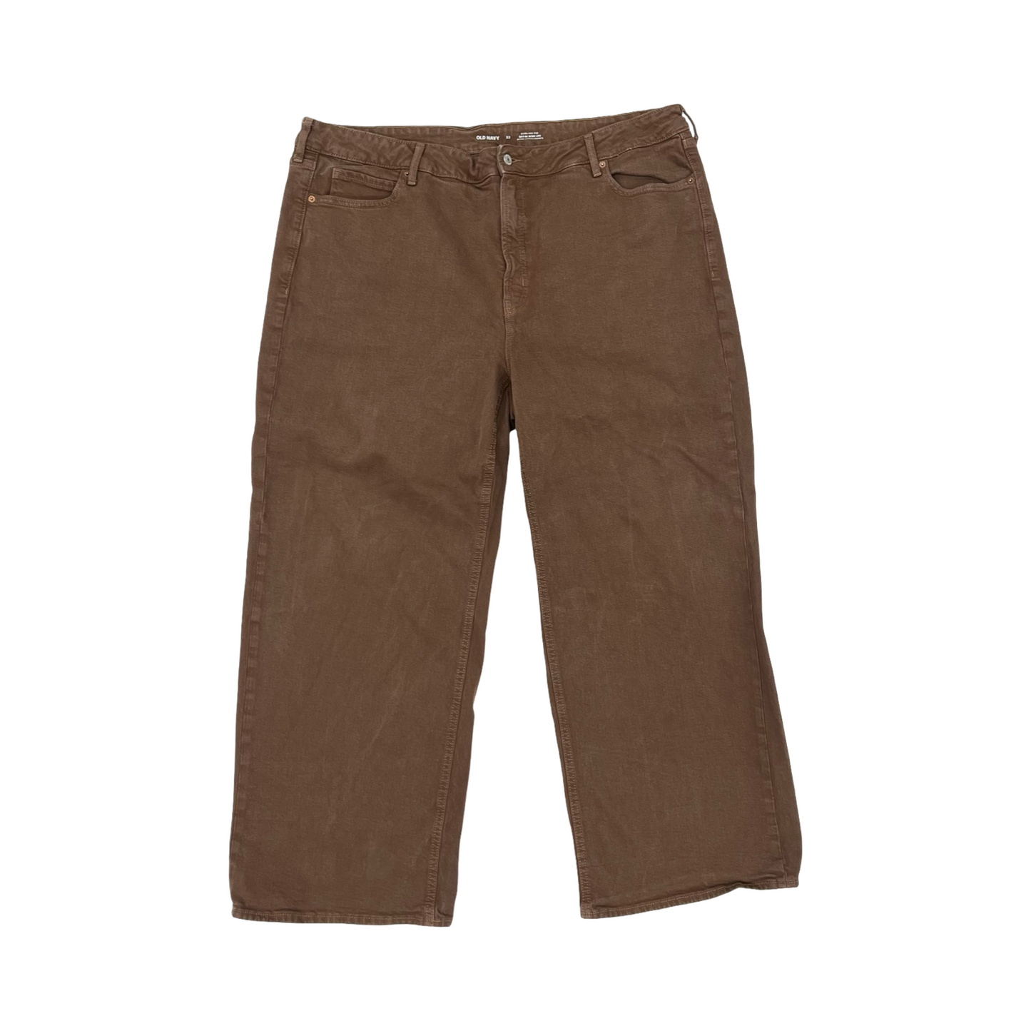 Jeans Wide Leg By Old Navy In Brown Denim, Size:22