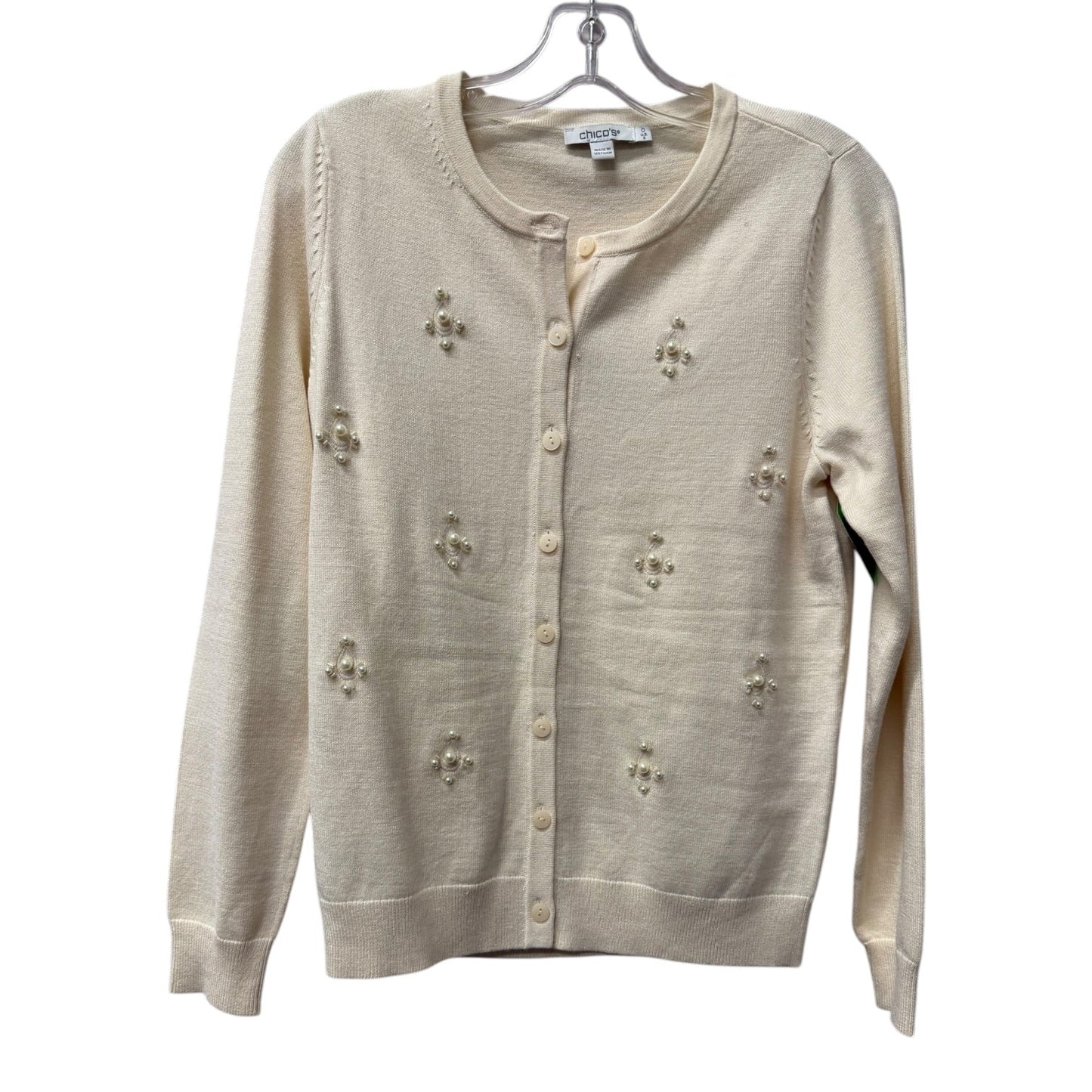 Sweater Cardigan By Chicos In Cream, Size:S
