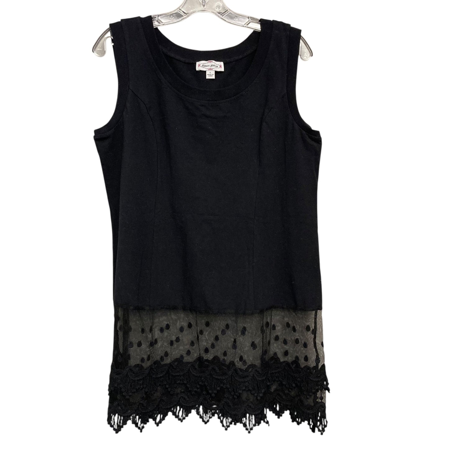 Top Sleeveless By Kathleen Kirkwood In Black, Size:L