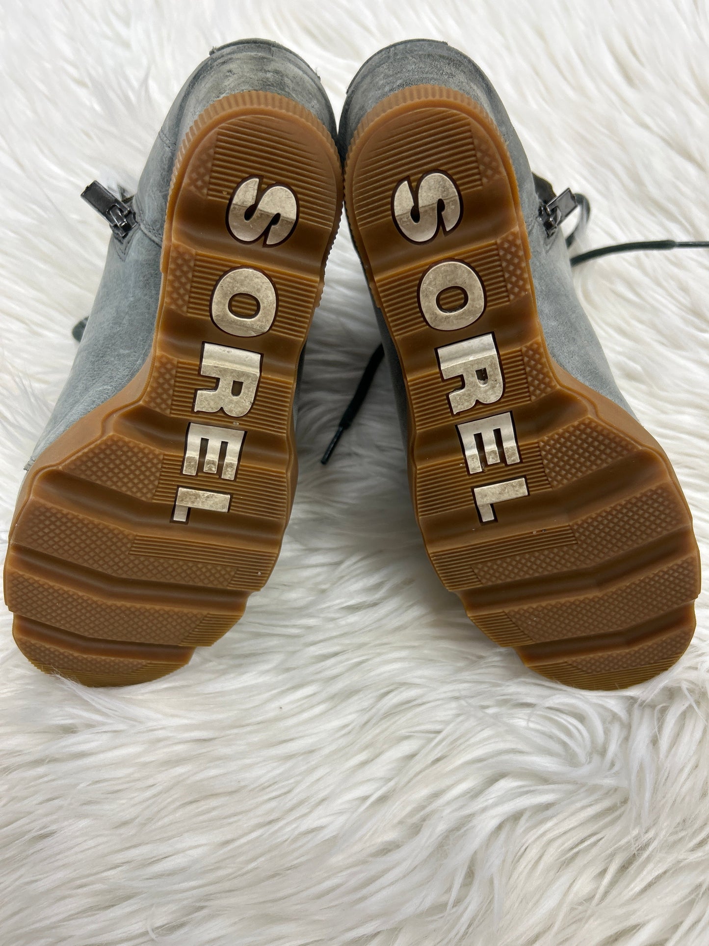 Boots Ankle Heels By Sorel In Grey, Size:8.5