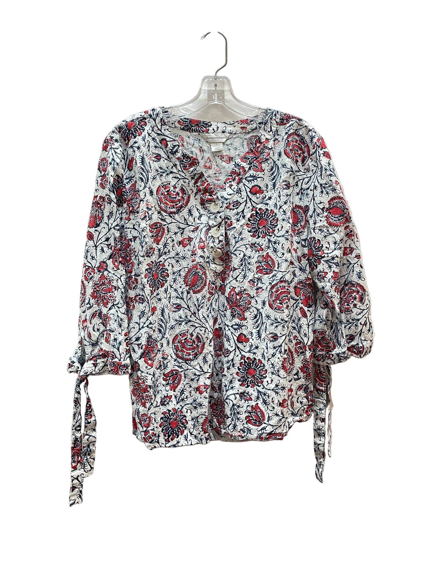 Top Ls By Christopher And Banks In Blue & Red, Size:Xl