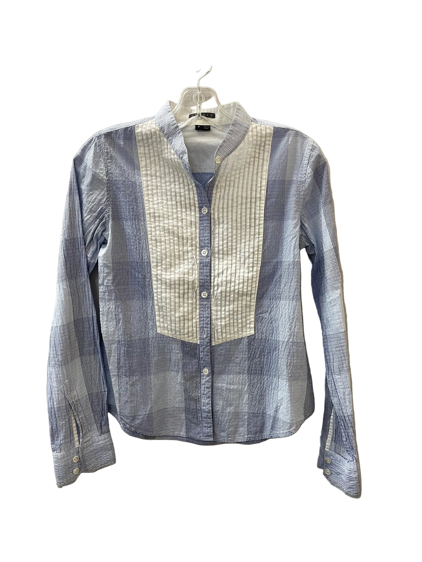 Top Ls By Theory In Blue & White, Size:0P