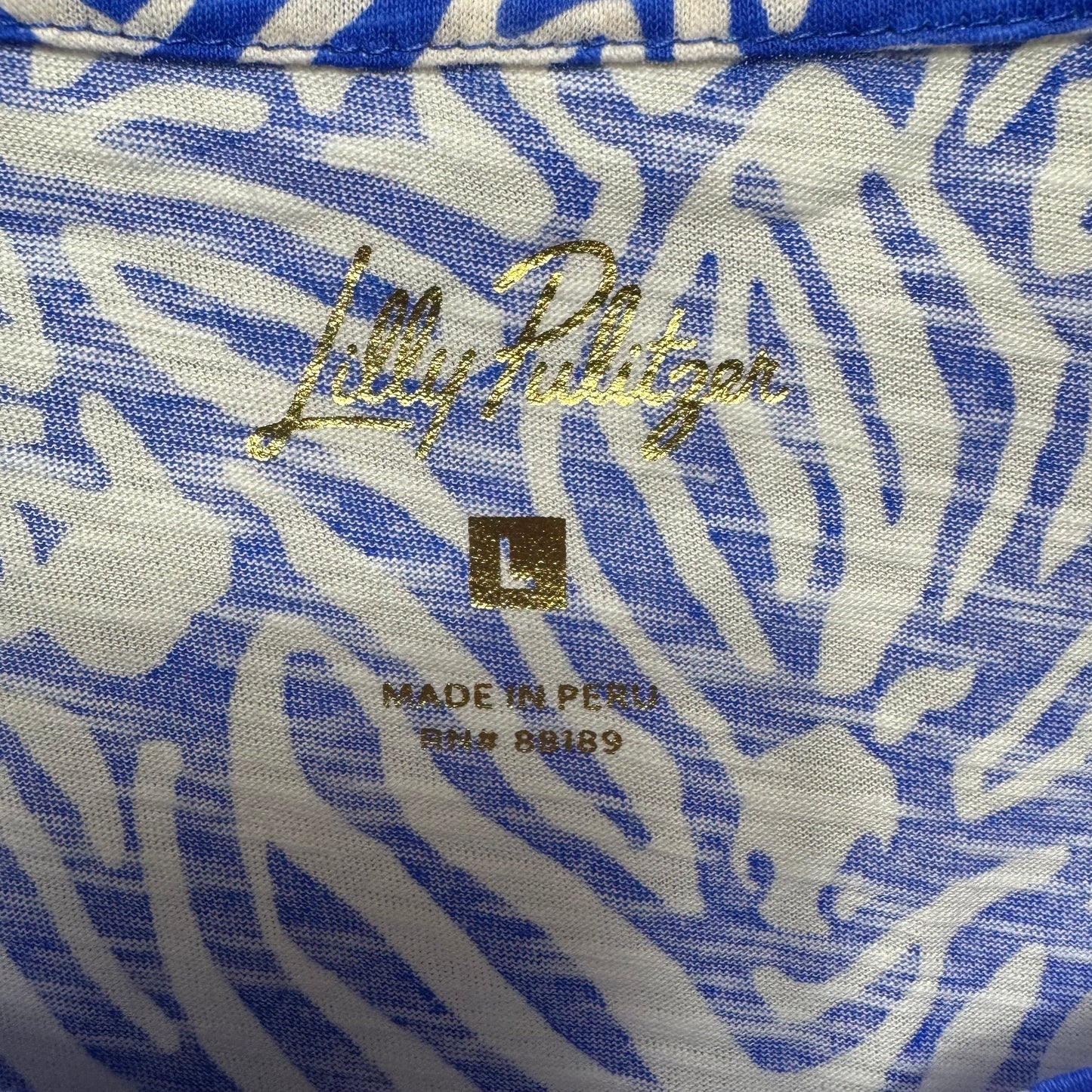Tunic Designer By Lilly Pulitzer In Blue & White, Size: L