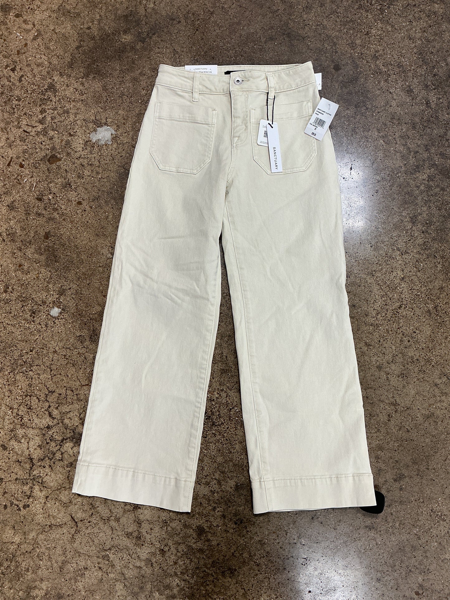Jeans Wide Leg By Sanctuary In Cream Denim, Size:2
