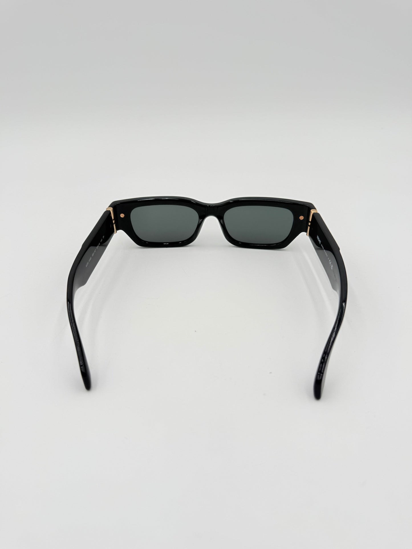 Sunglasses Luxury Designer By Versace In Black & Gold, Size: