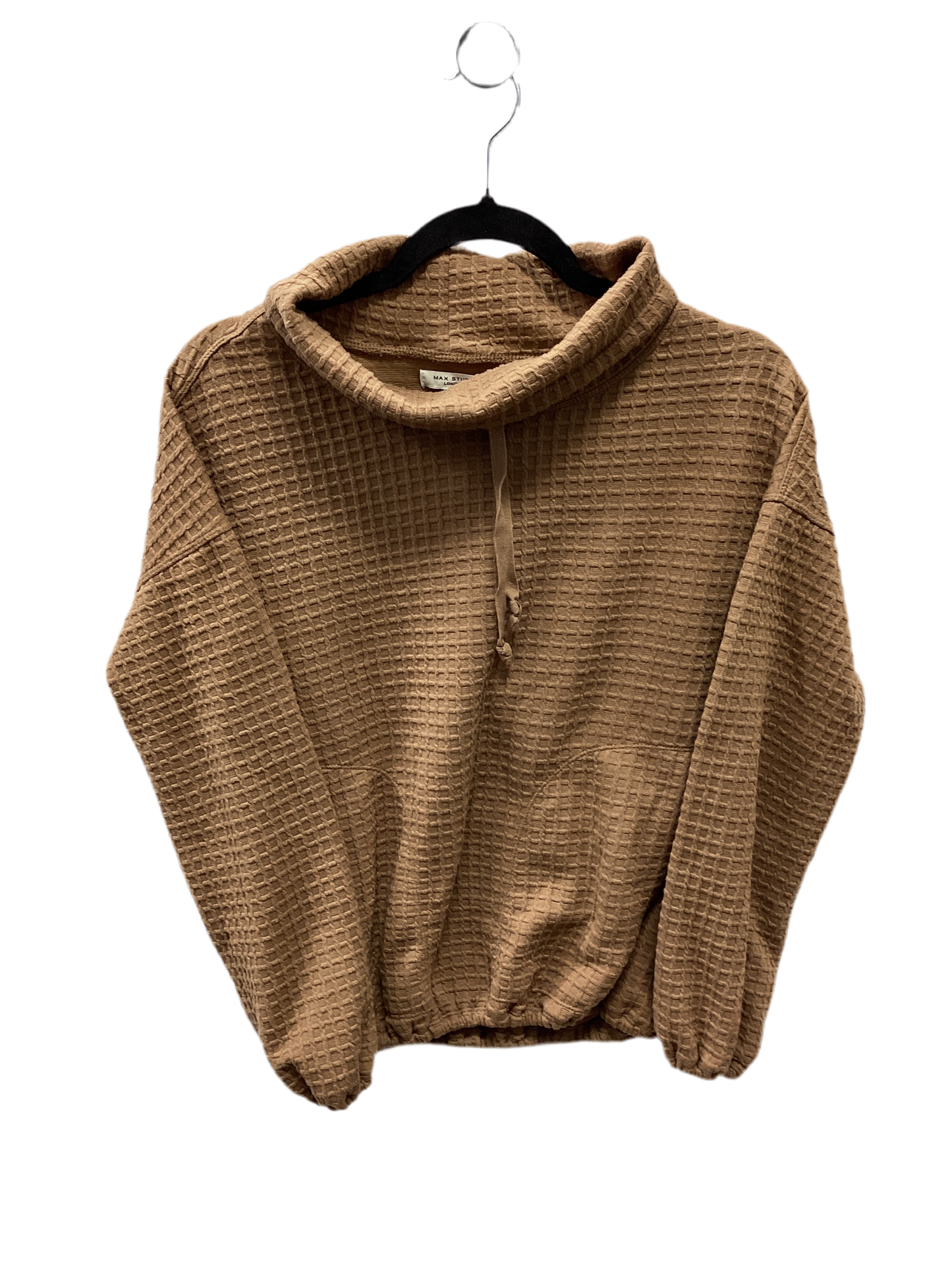Athletic Top Ls Collar By Max Studio In Brown, Size:Xs