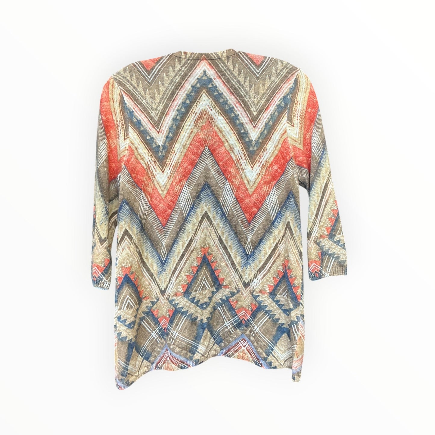 Cardigan By Chicos In Orange & Tan, Size:S