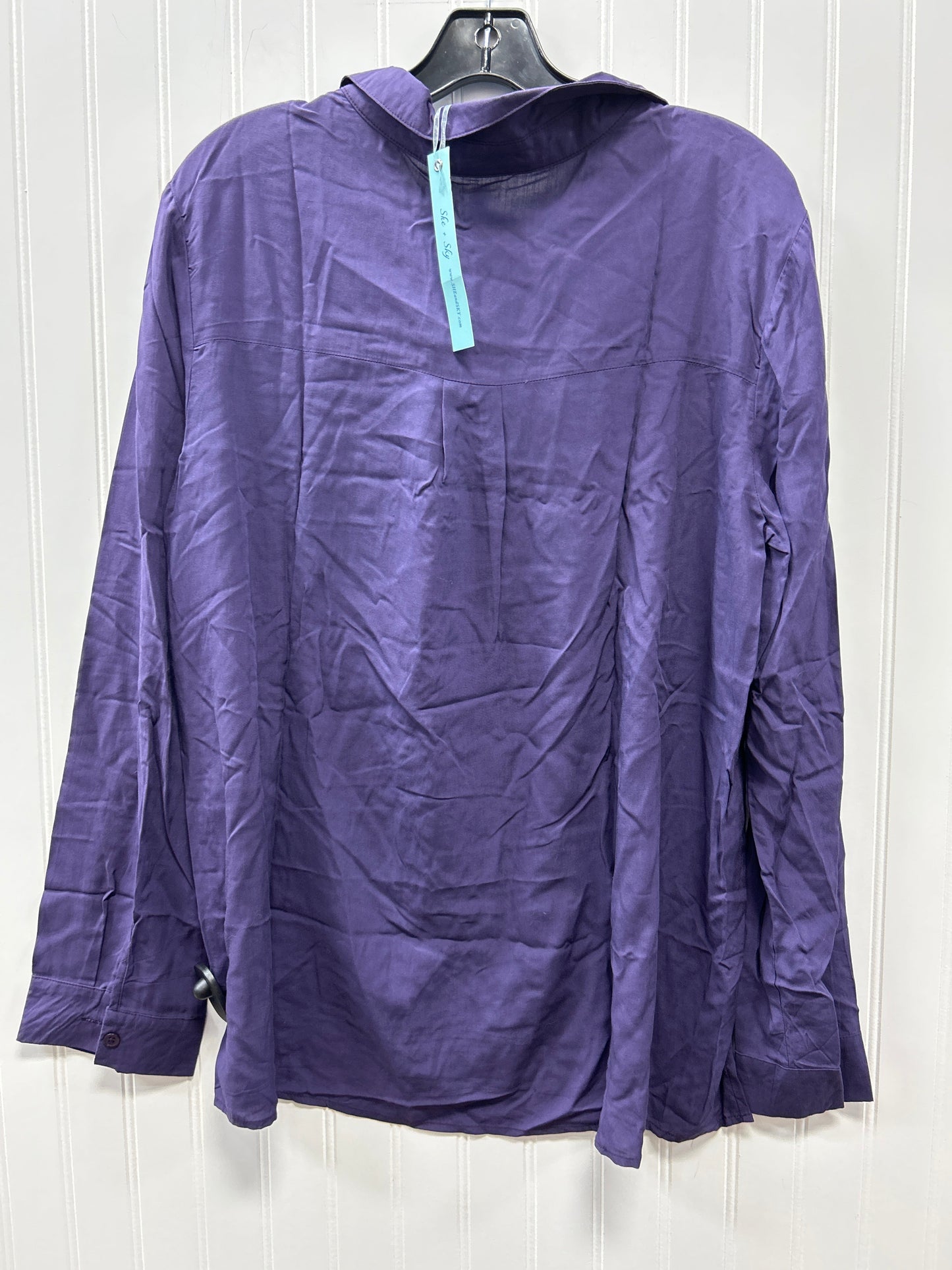 Top Ls By She + Sky In Purple, Size:L NWT