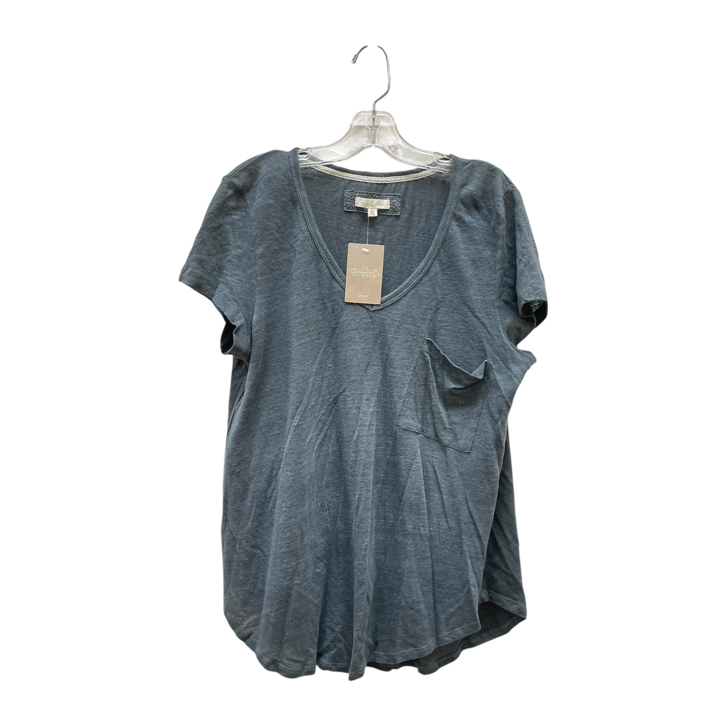 Top Ss Basic By Anthropologie In Blue, Size:L