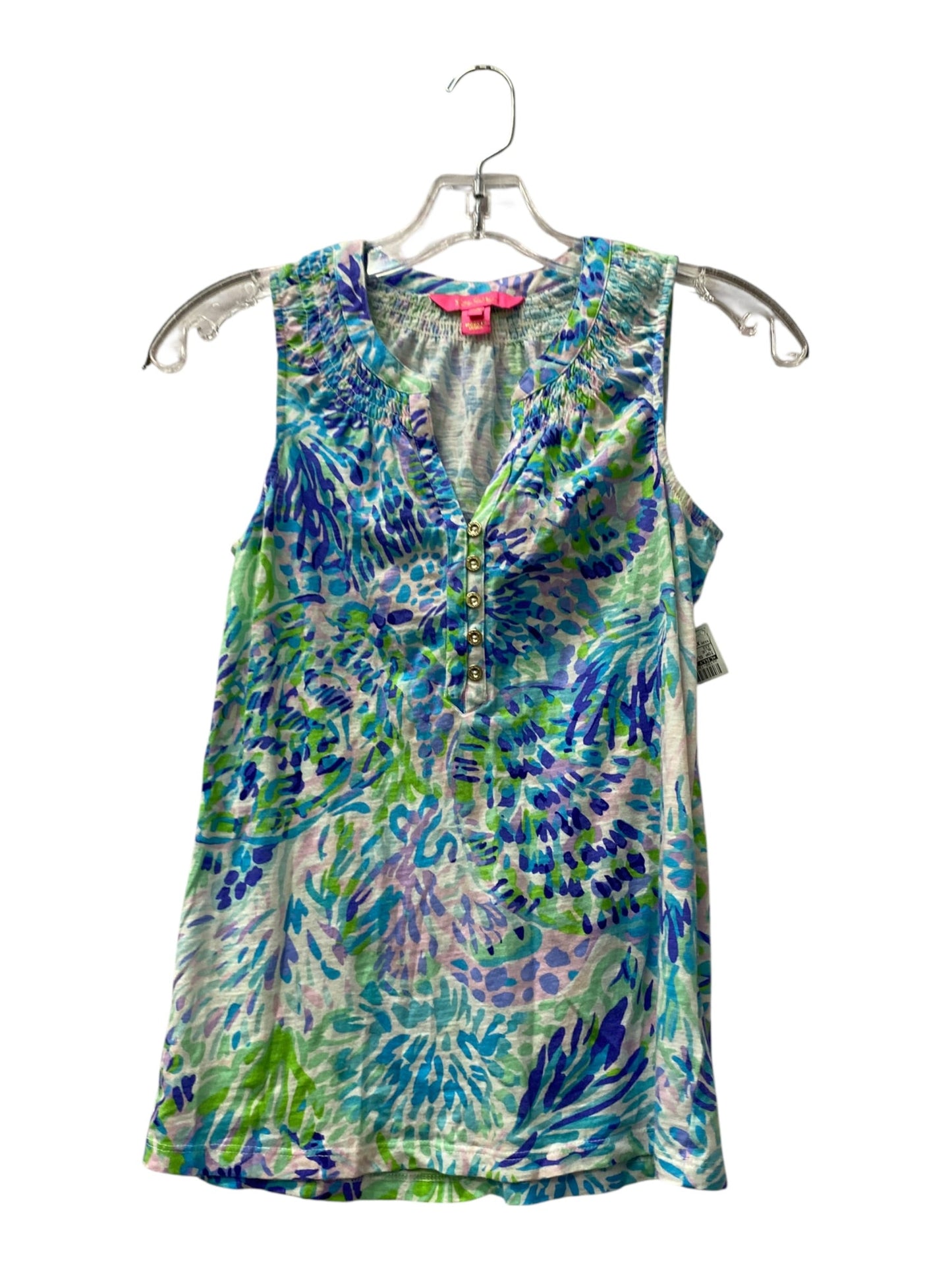 Top Sleeveless Designer By Lilly Pulitzer In Blue, Size:Xxs