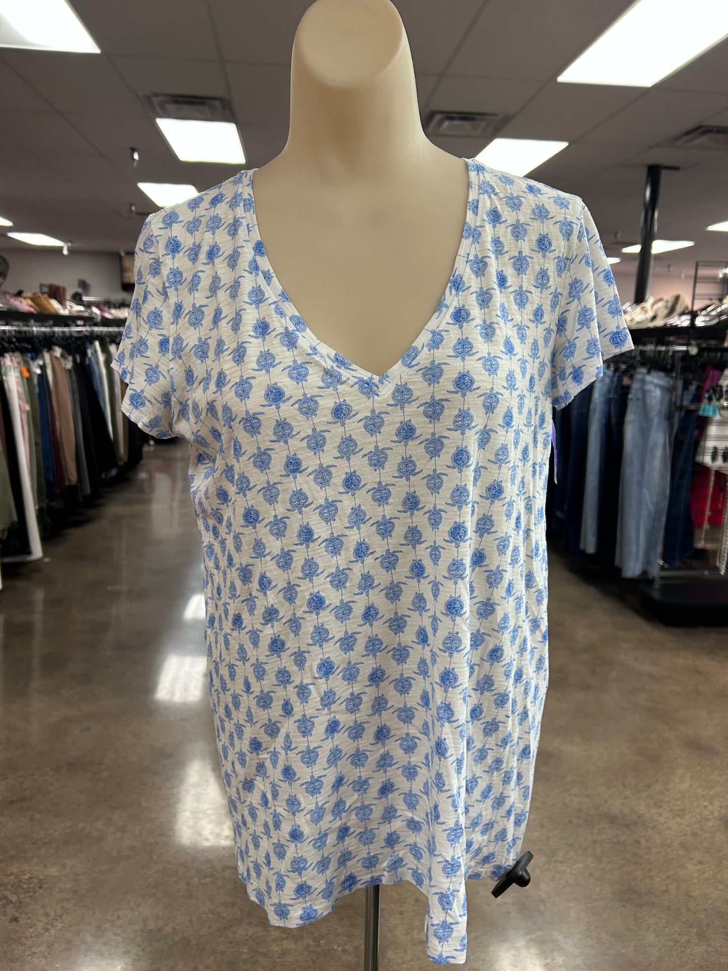Top Ss Designer By Lilly Pulitzer In Blue & White, Size:S