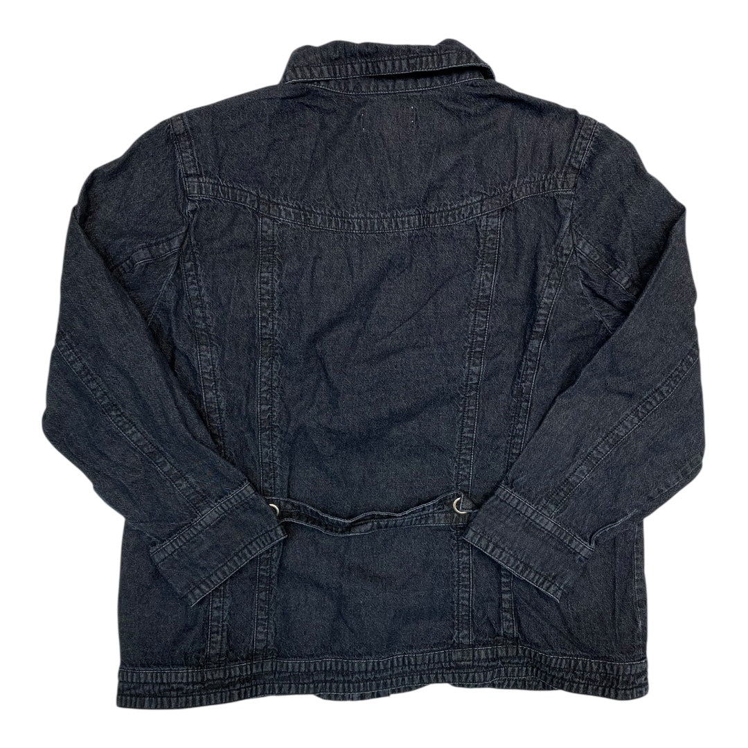 Jacket Denim By Cj Banks In Black Denim, Size:2X