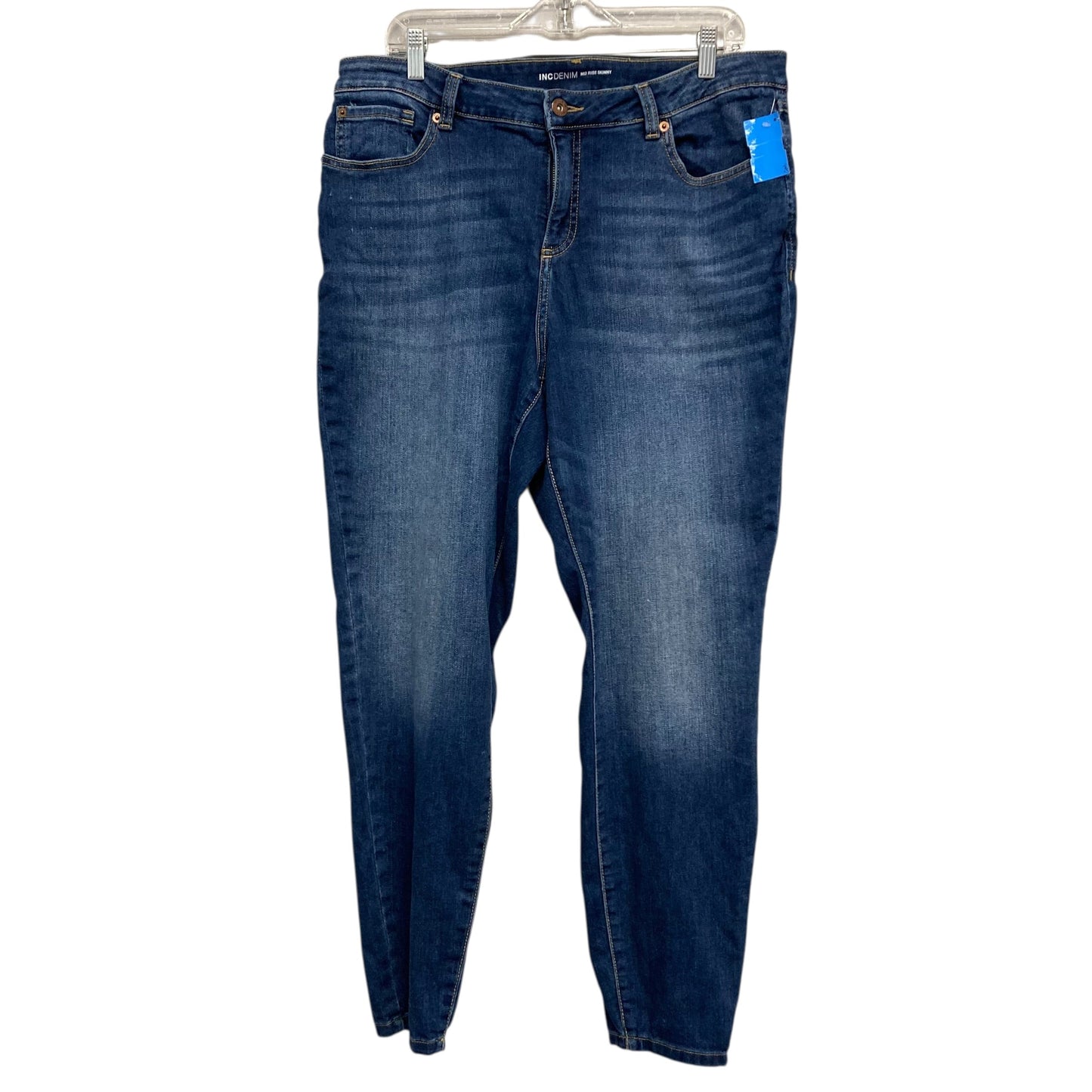 Jeans Skinny By Inc In Blue Denim, Size:16