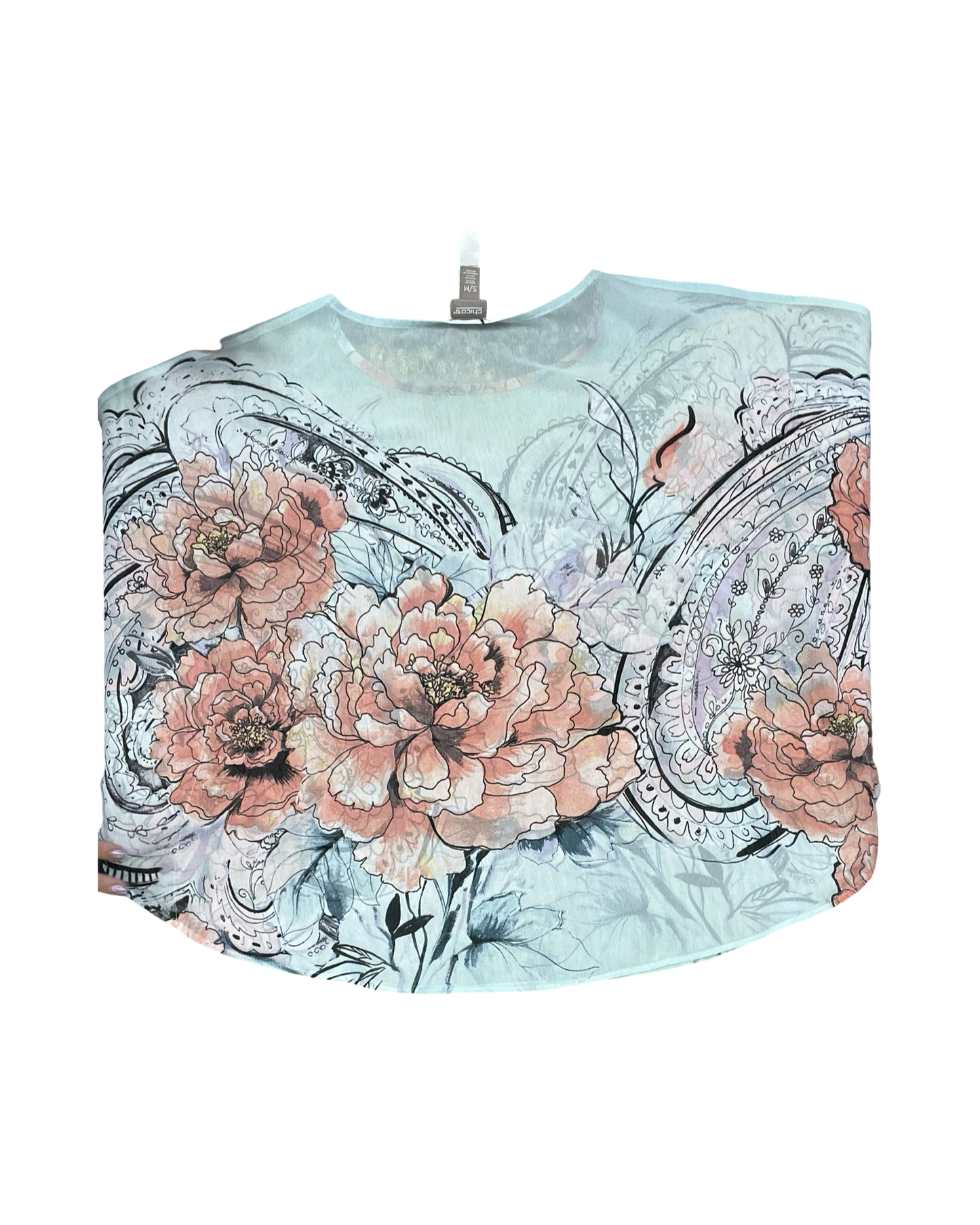 Top Ss By Chicos In Floral Print, Size:M