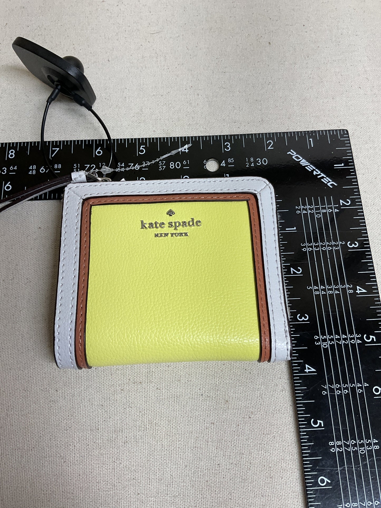 Wallet Designer By Kate Spade In White & Yellow, Size:Small