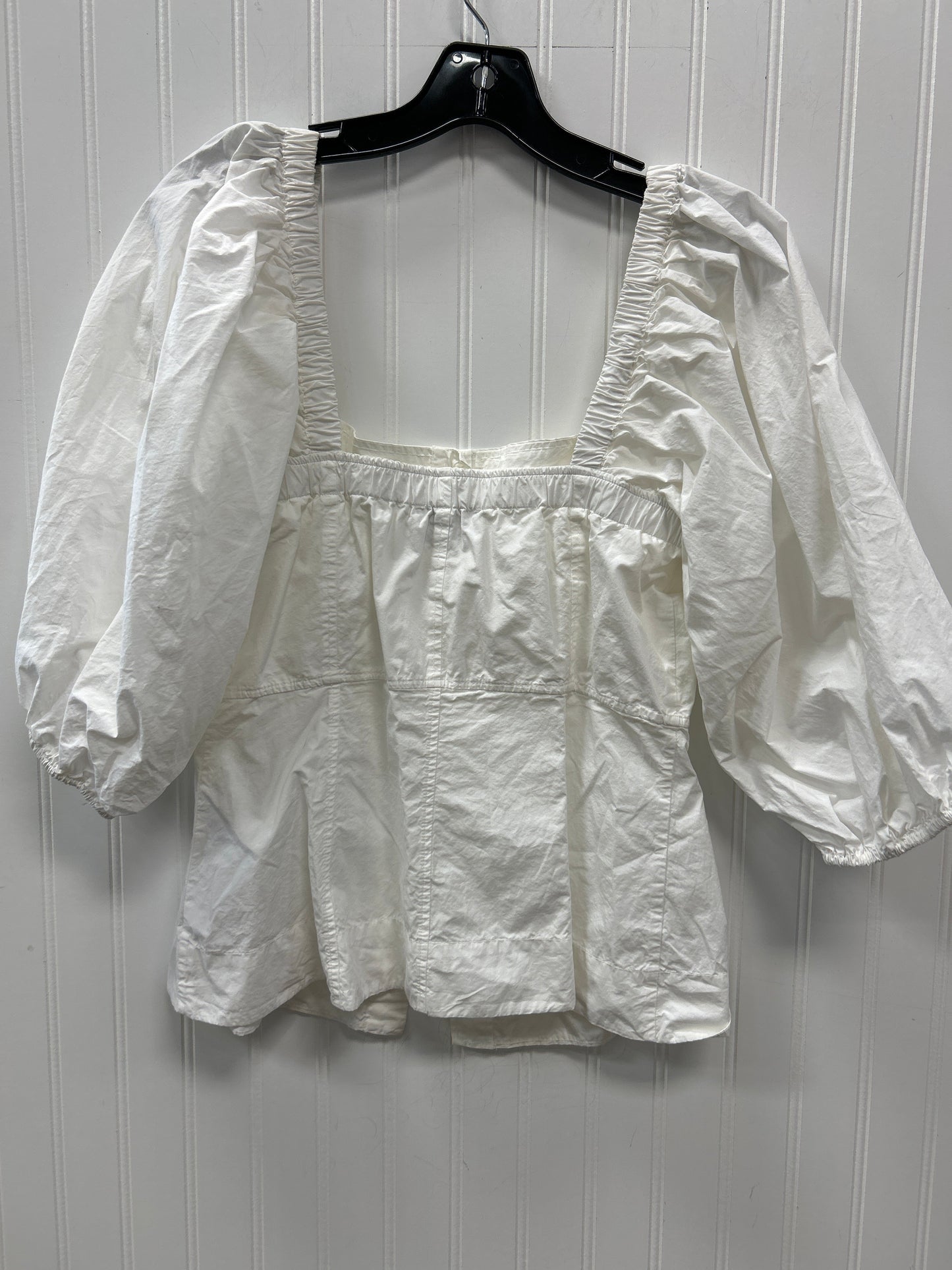 Blouse Ls By Ganni In White, Size:S