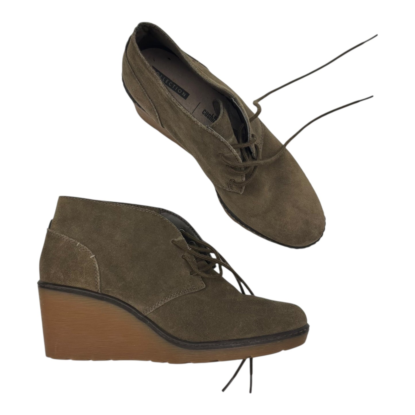 Boots Ankle Heels By Clarks In Green, Size:6.5