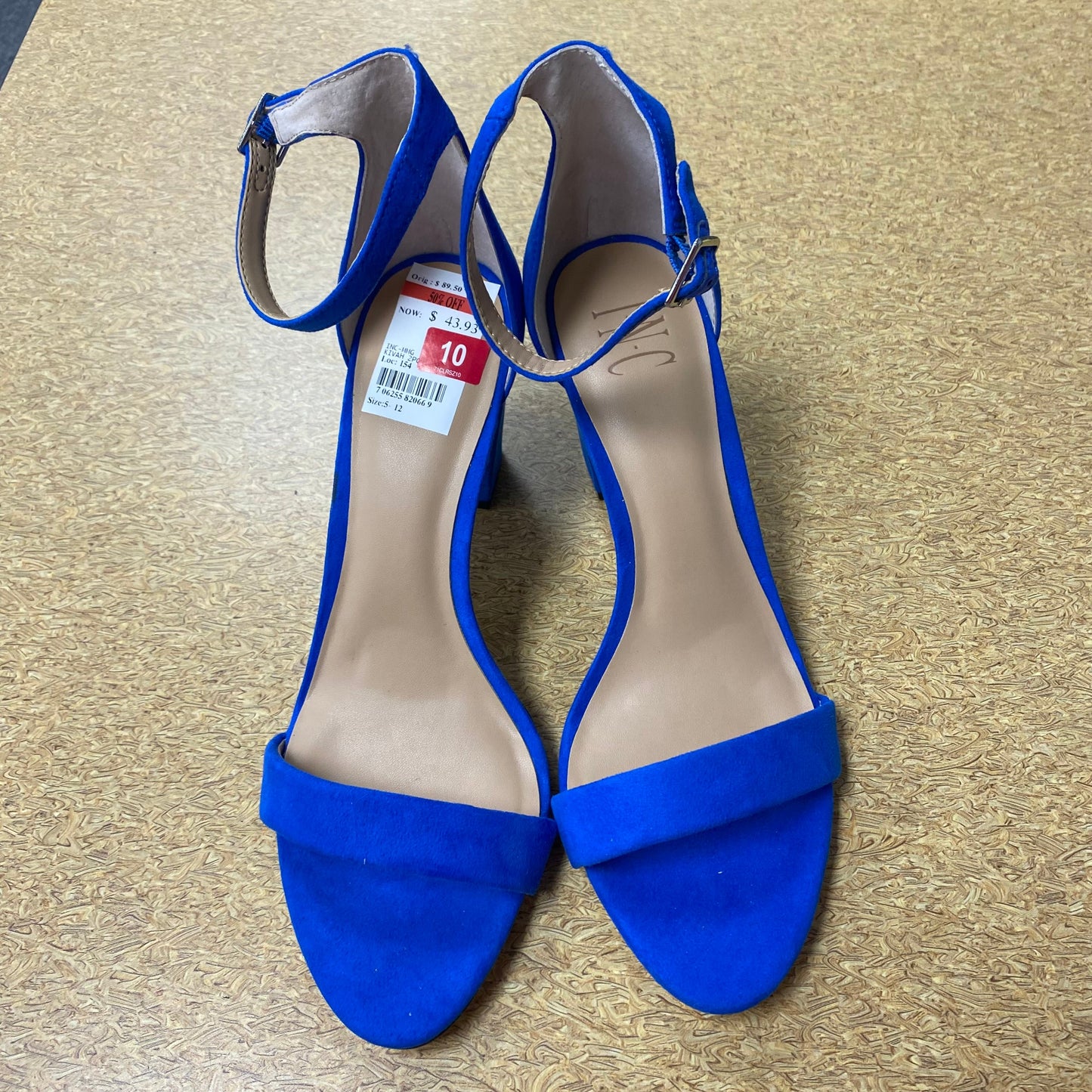 Sandals Heels Block By Inc In Blue, Size:10