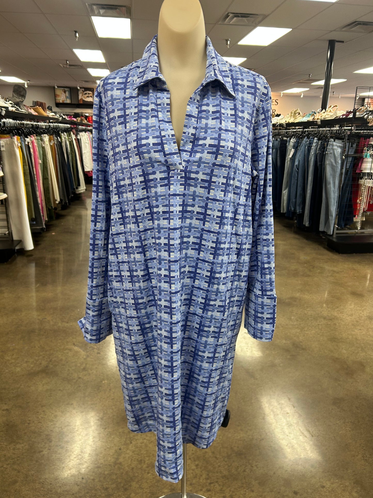 Dress Casual Short By J. McLaughlin In Blue, Size:Xl