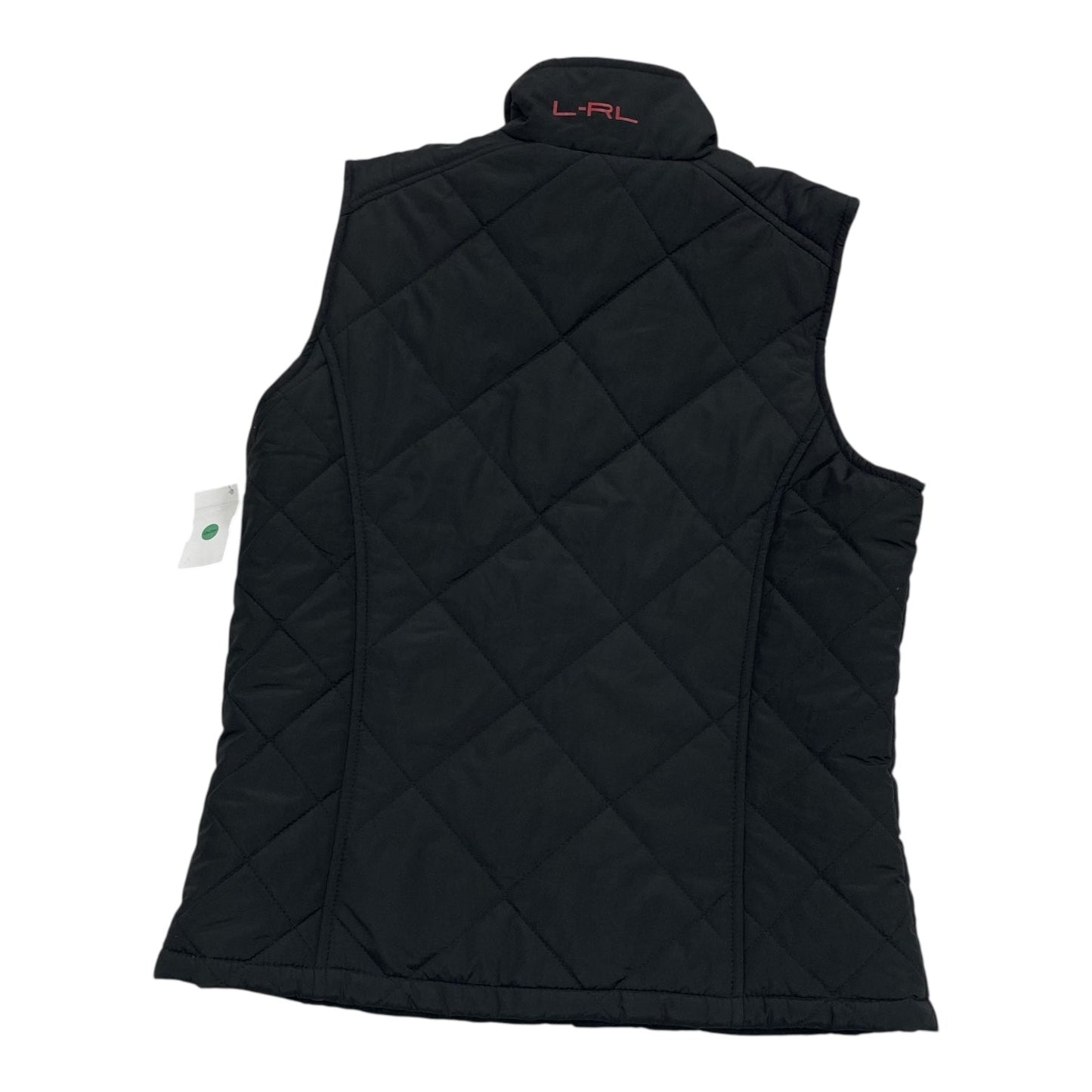 Vest Puffer & Quilted By Lauren By Ralph Lauren In Black & Red, Size:S