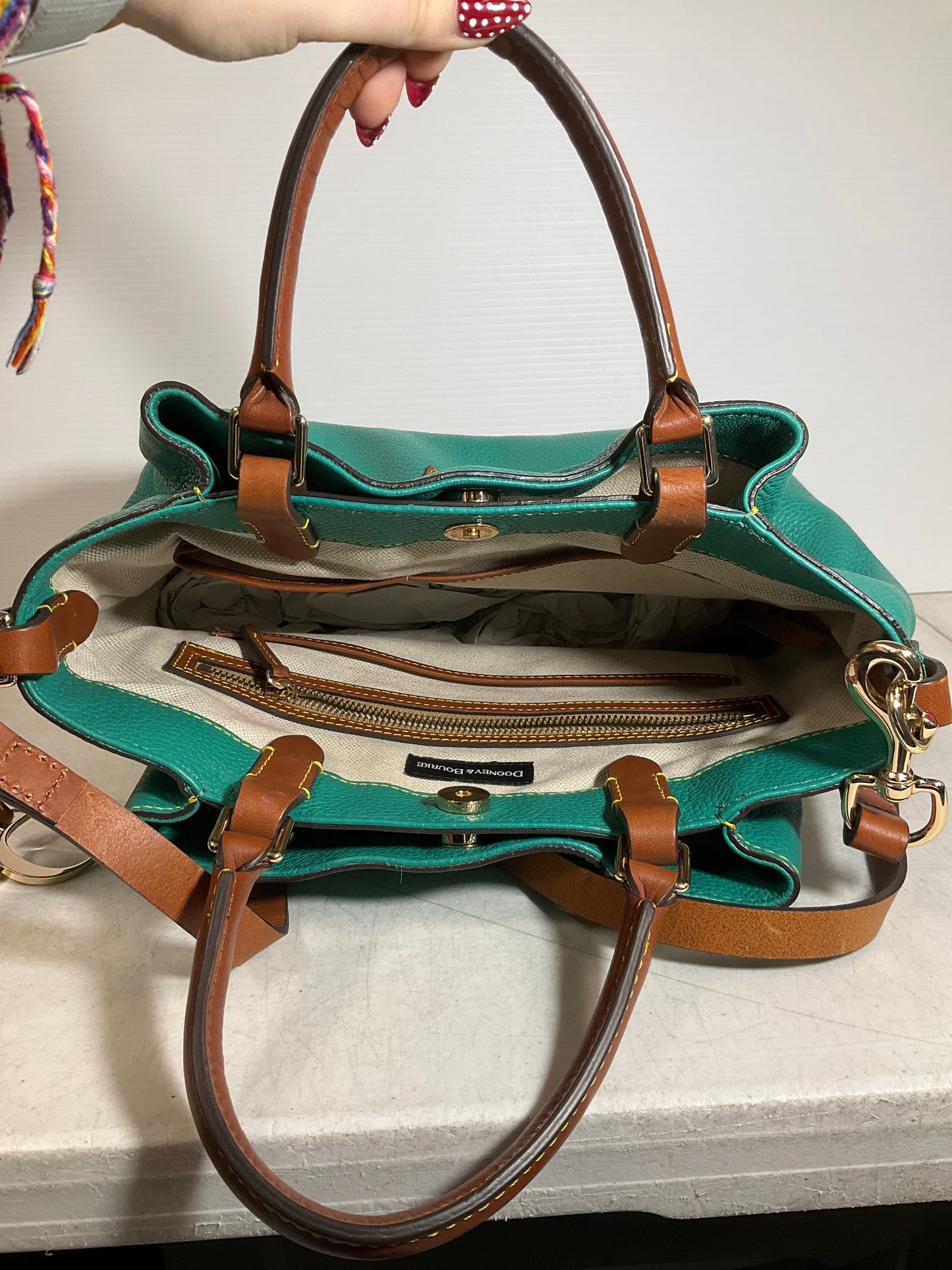 Crossbody Designer By Dooney And Bourke In Teal, Size:Medium