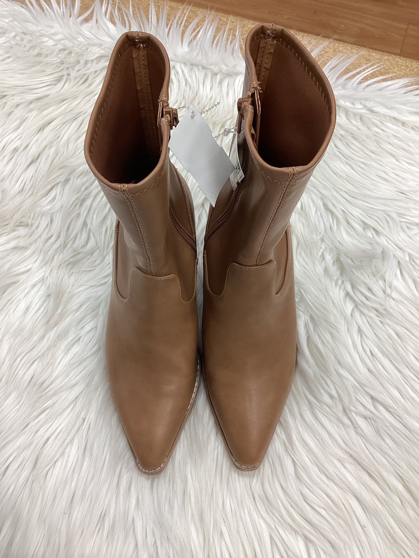 Boots Ankle Heels By Universal Thread In Tan, Size:7.5