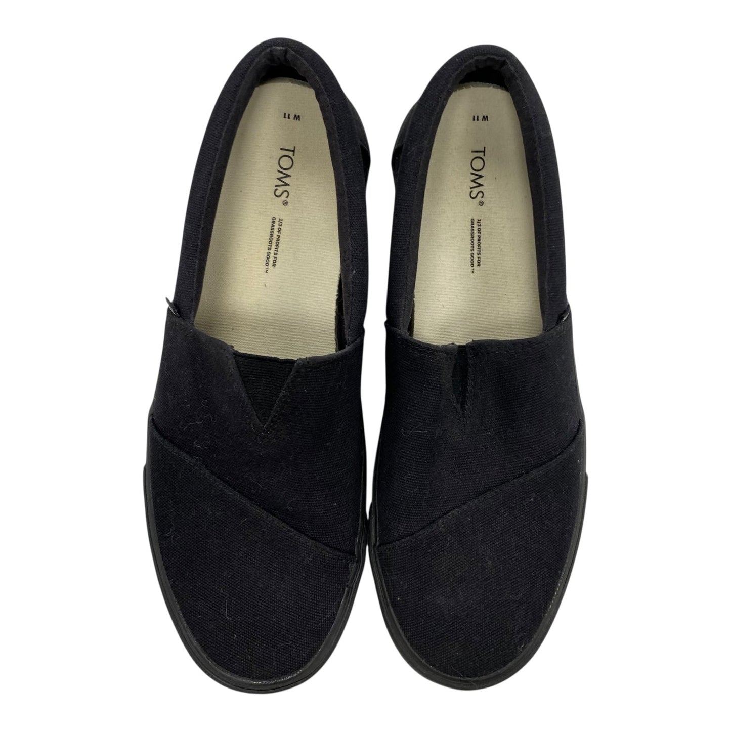 Shoes Flats By Toms In Black, Size:11