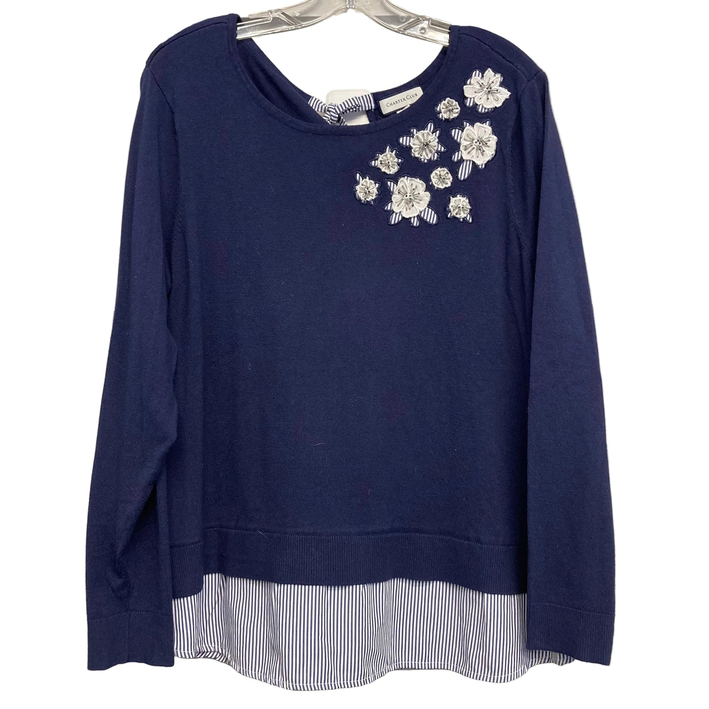 Top Ls By Charter Club In Blue & White, Size:Xl