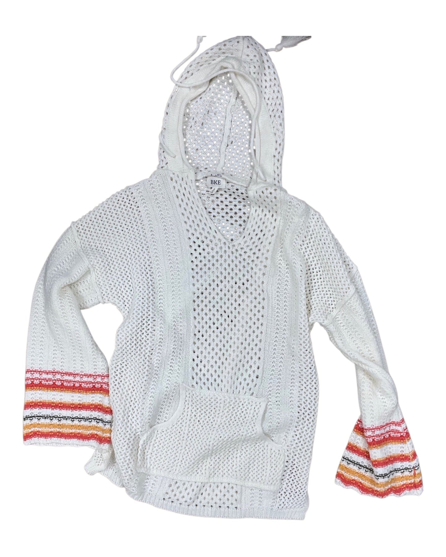 Sweatshirt Hoodie By Bke In White, Size:S