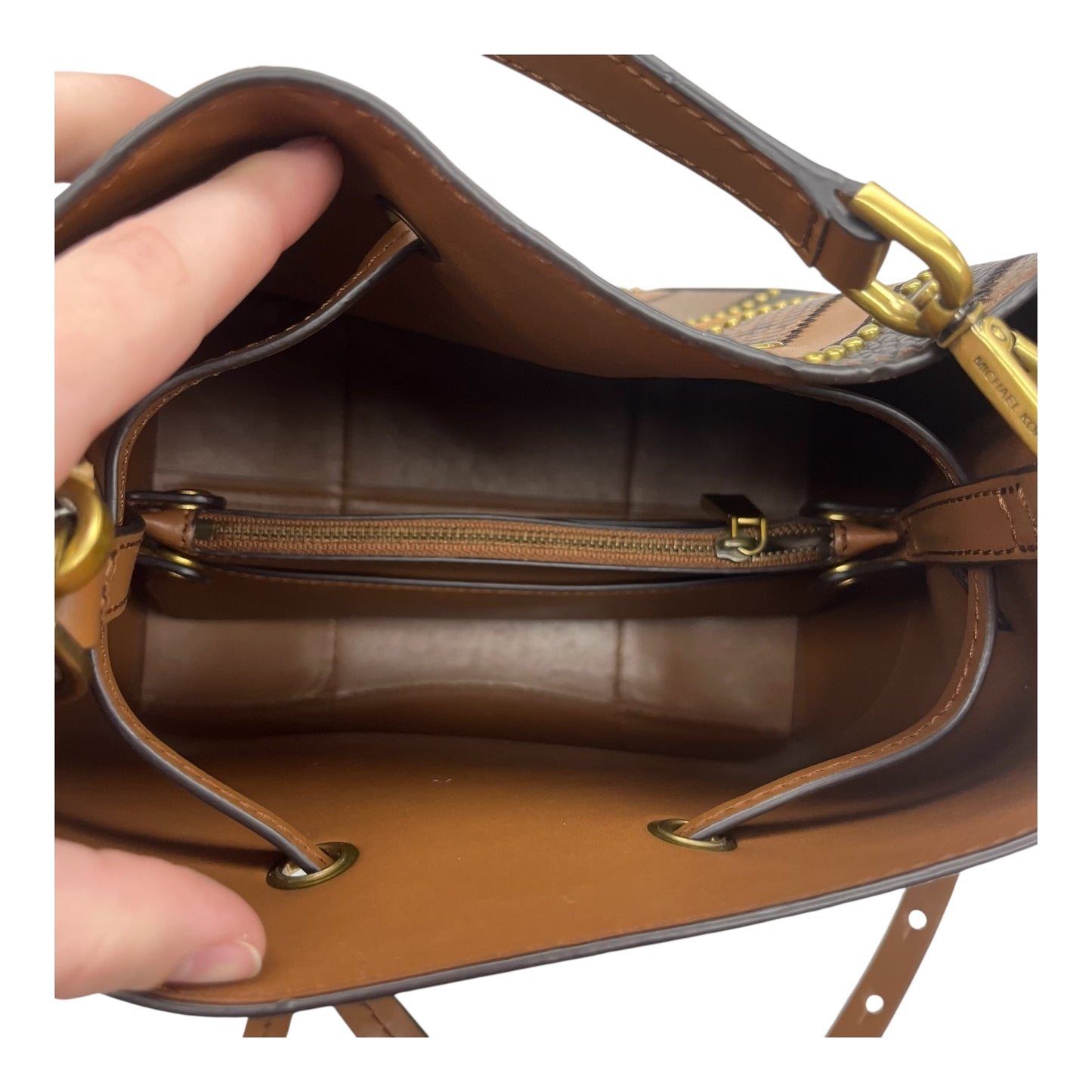 Handbag Designer By Michael Kors In Tan, Size:Medium