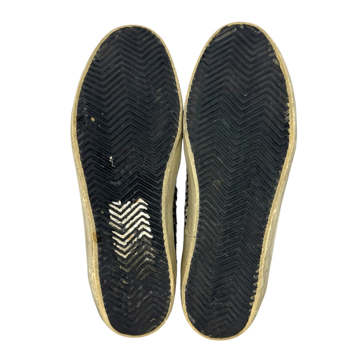 Mid Star Animal Print Leather Sneakers Luxury Designer By Golden Goose In Brown & Cream, Size: 10 (40)