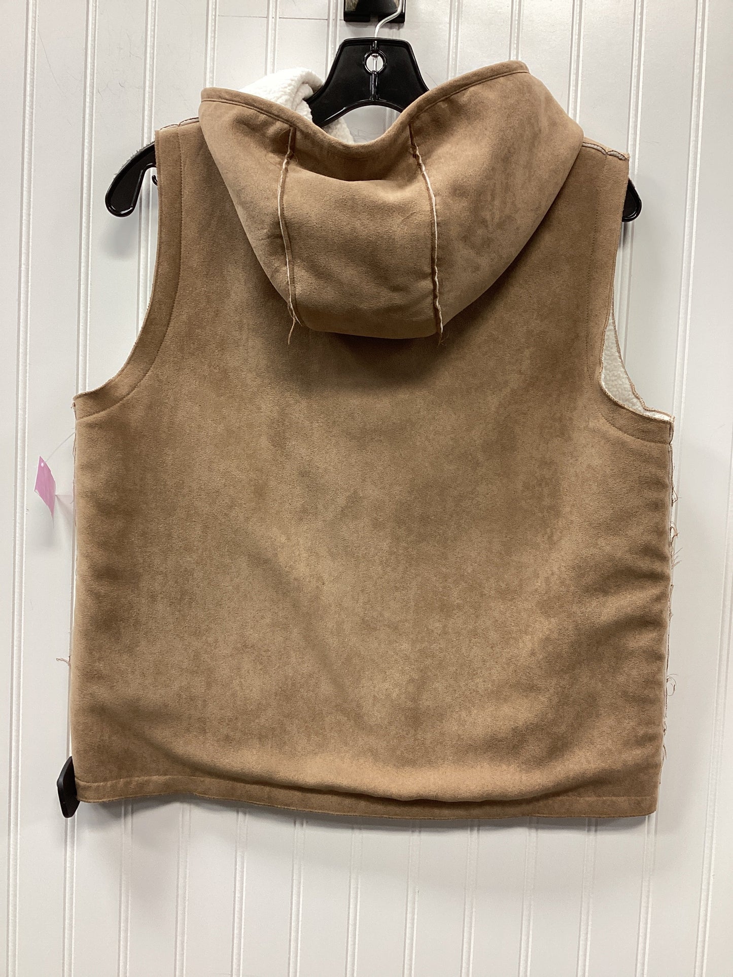 Vest Faux Fur & Sherpa By Relativity In Tan, Size:S