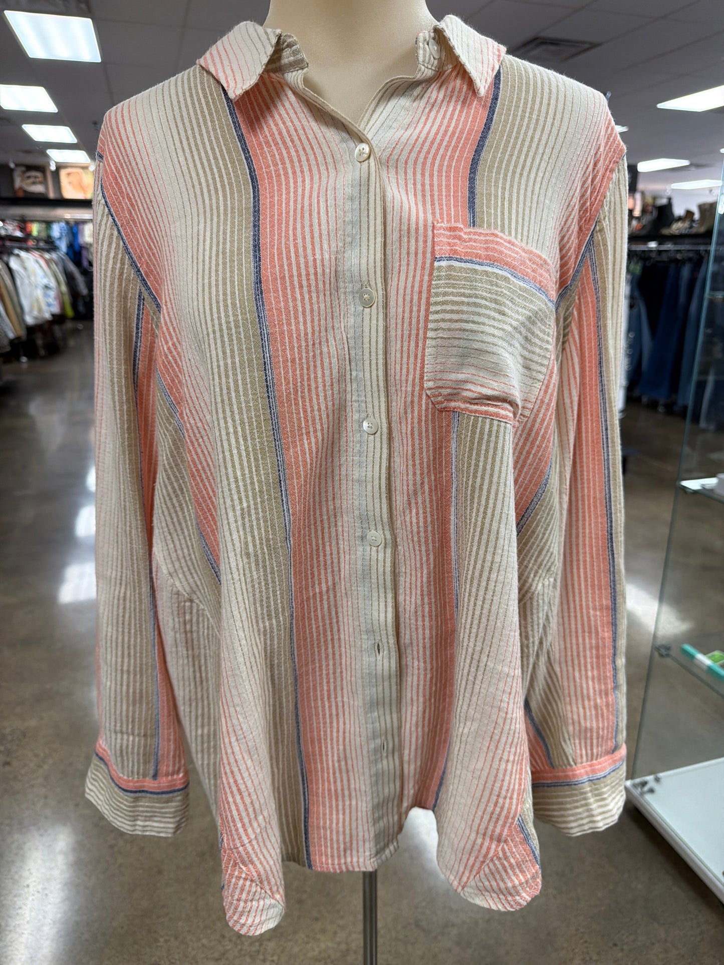 Top Ls By Liverpool In Striped Pattern, Size:L