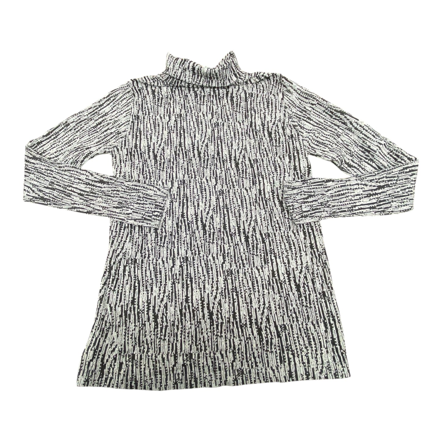 Athletic Top Ls Collar By Athleta In Black & White, Size:Xl