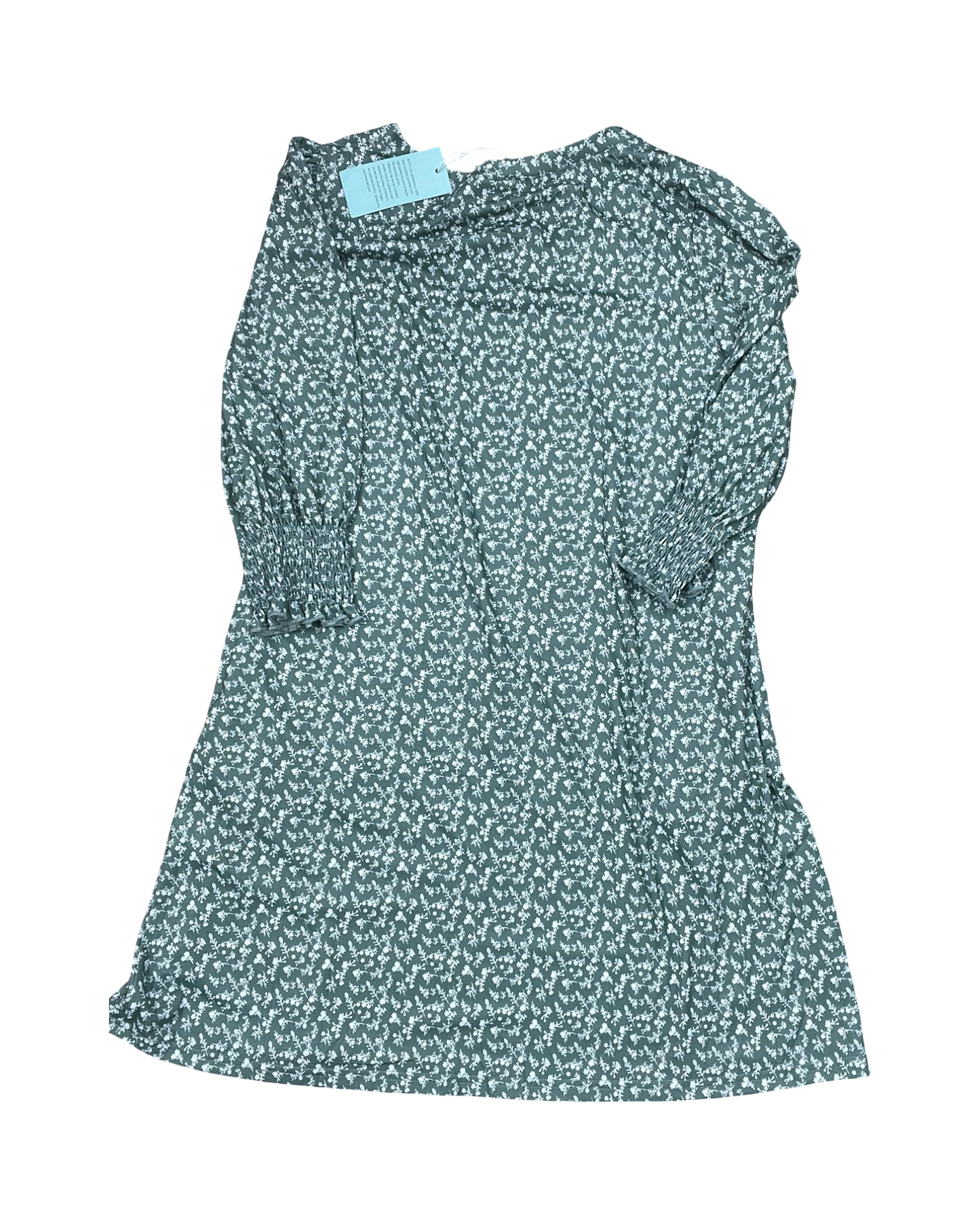 Dress Casual Midi By Clothes Mentor In Green & White, Size:L