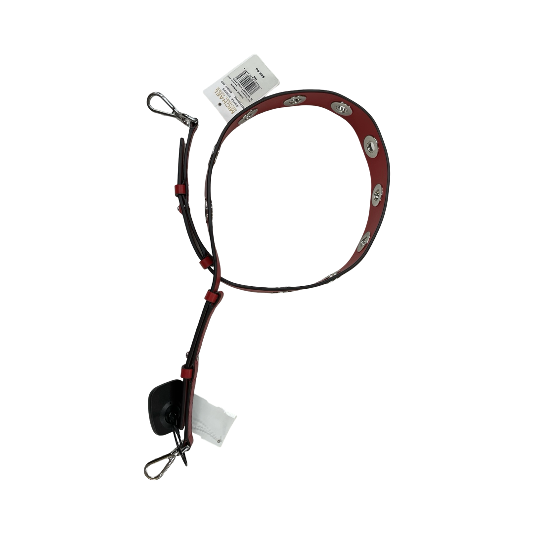 Accessory Designer Tag By Michael Kors In Red & Silver
