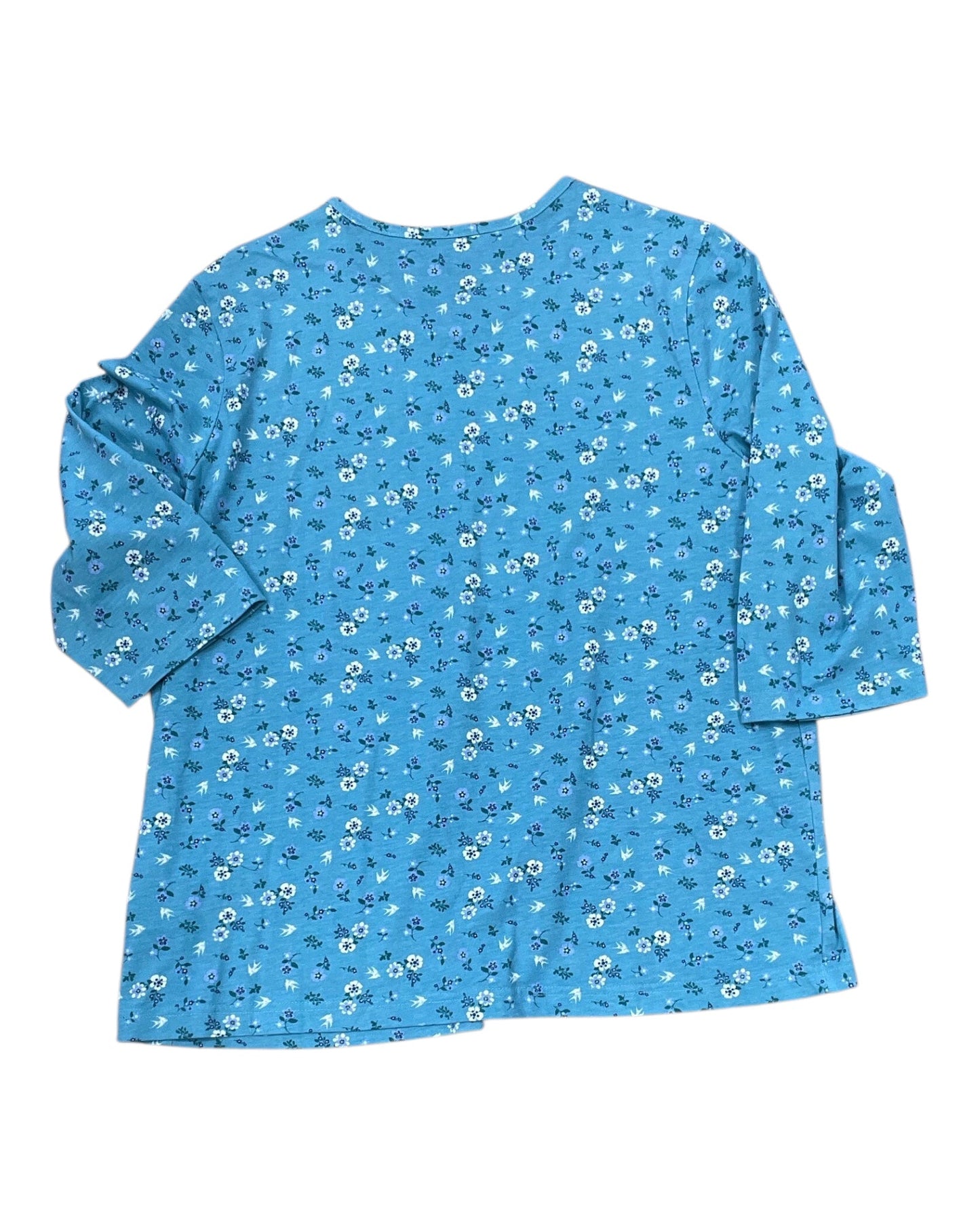 Top 3/4 Sleeve By Blair In Teal, Size:L