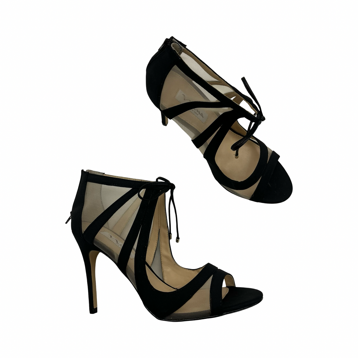 Sandals Heels Stiletto By Nina In Black, Size:7.5