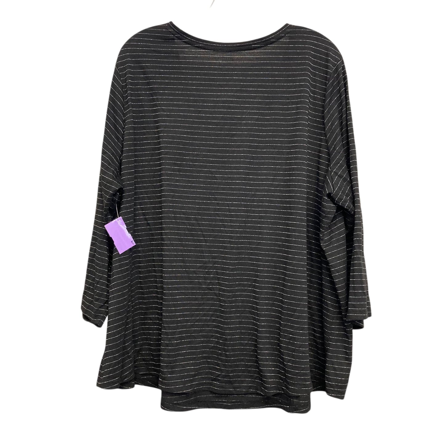 Top 3/4 Sleeve By Ana In Striped Pattern, Size:3X