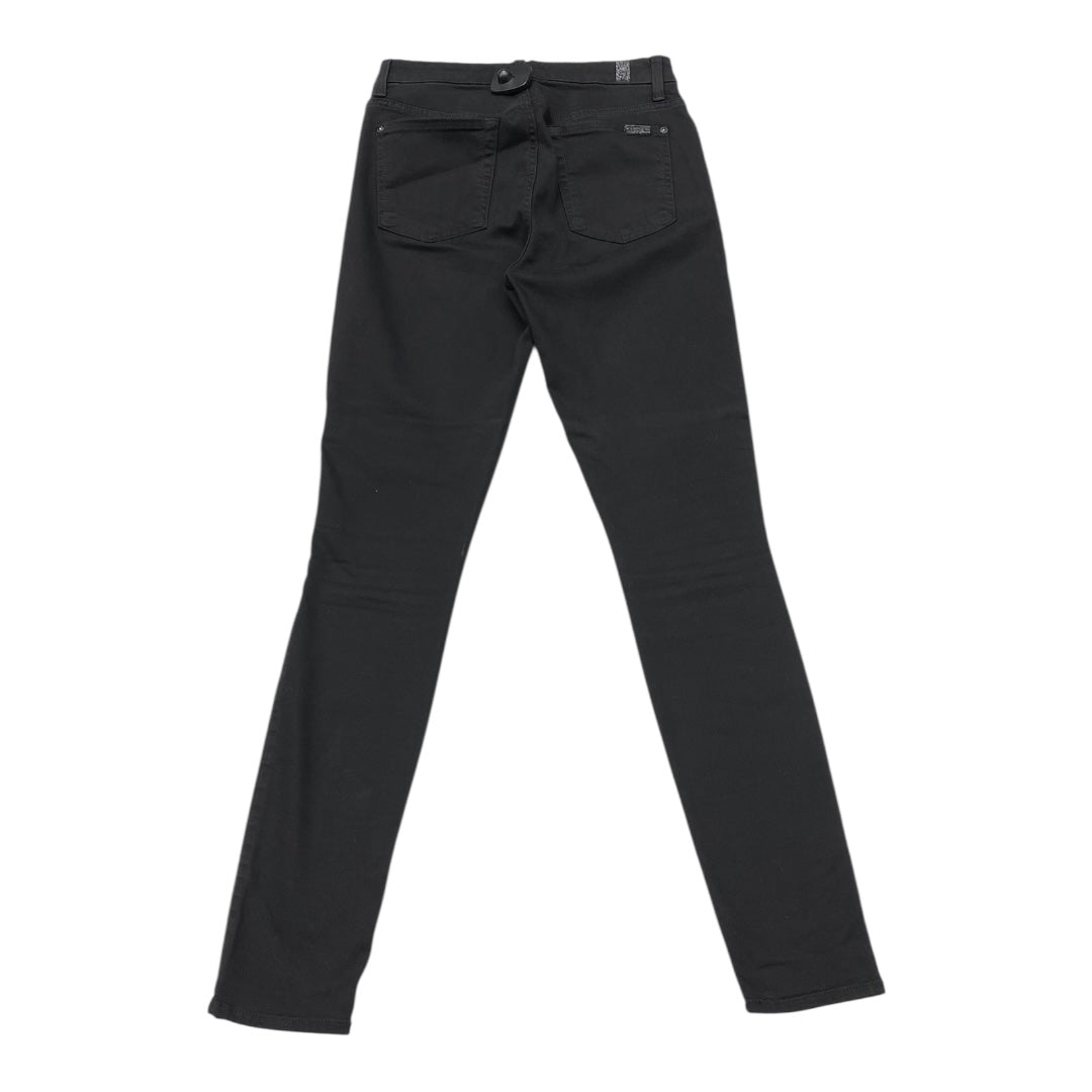 Jeans Skinny By 7 For All Mankind In Black Denim, Size:4