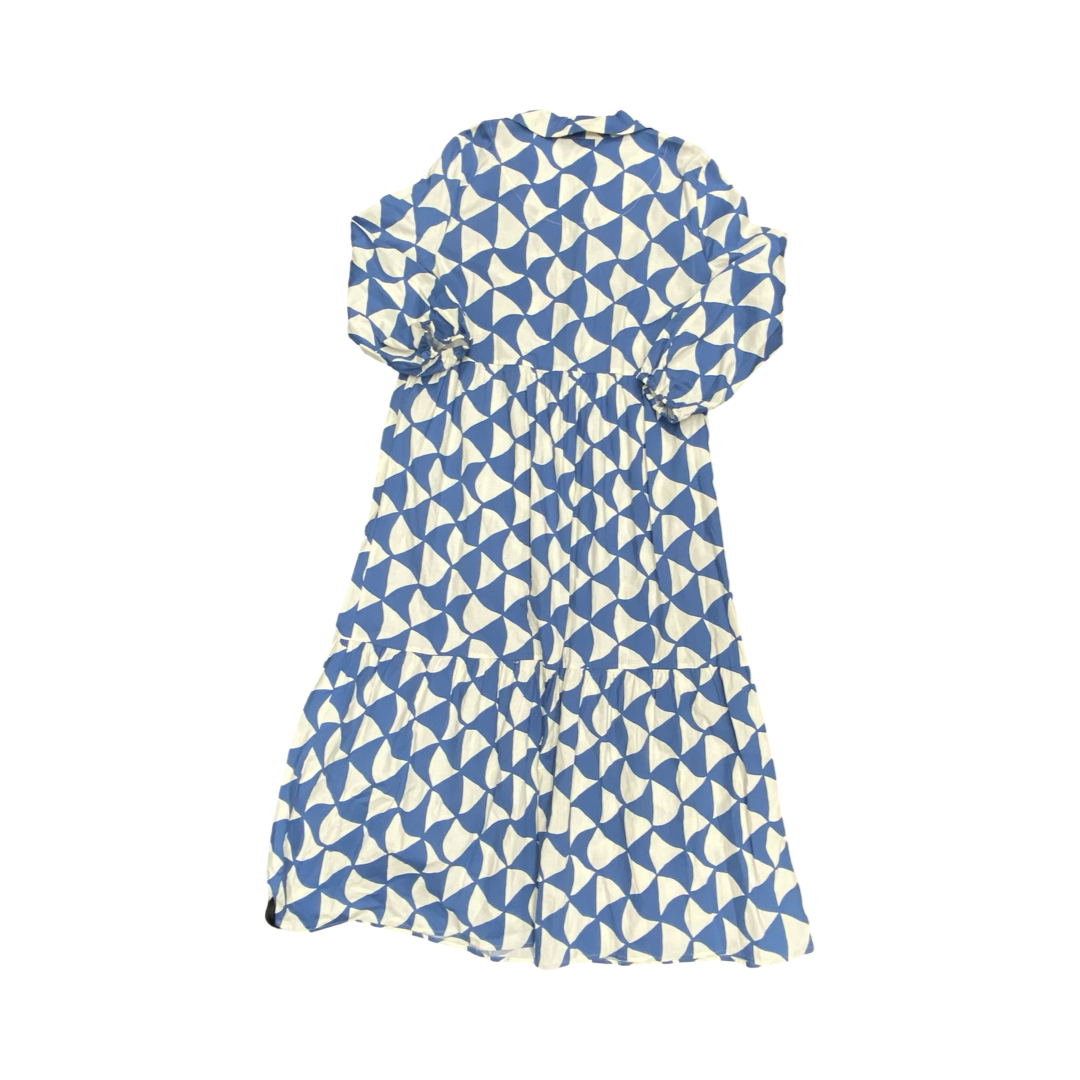Dress Casual Maxi By Rachel Zoe In Blue & Cream, Size:L
