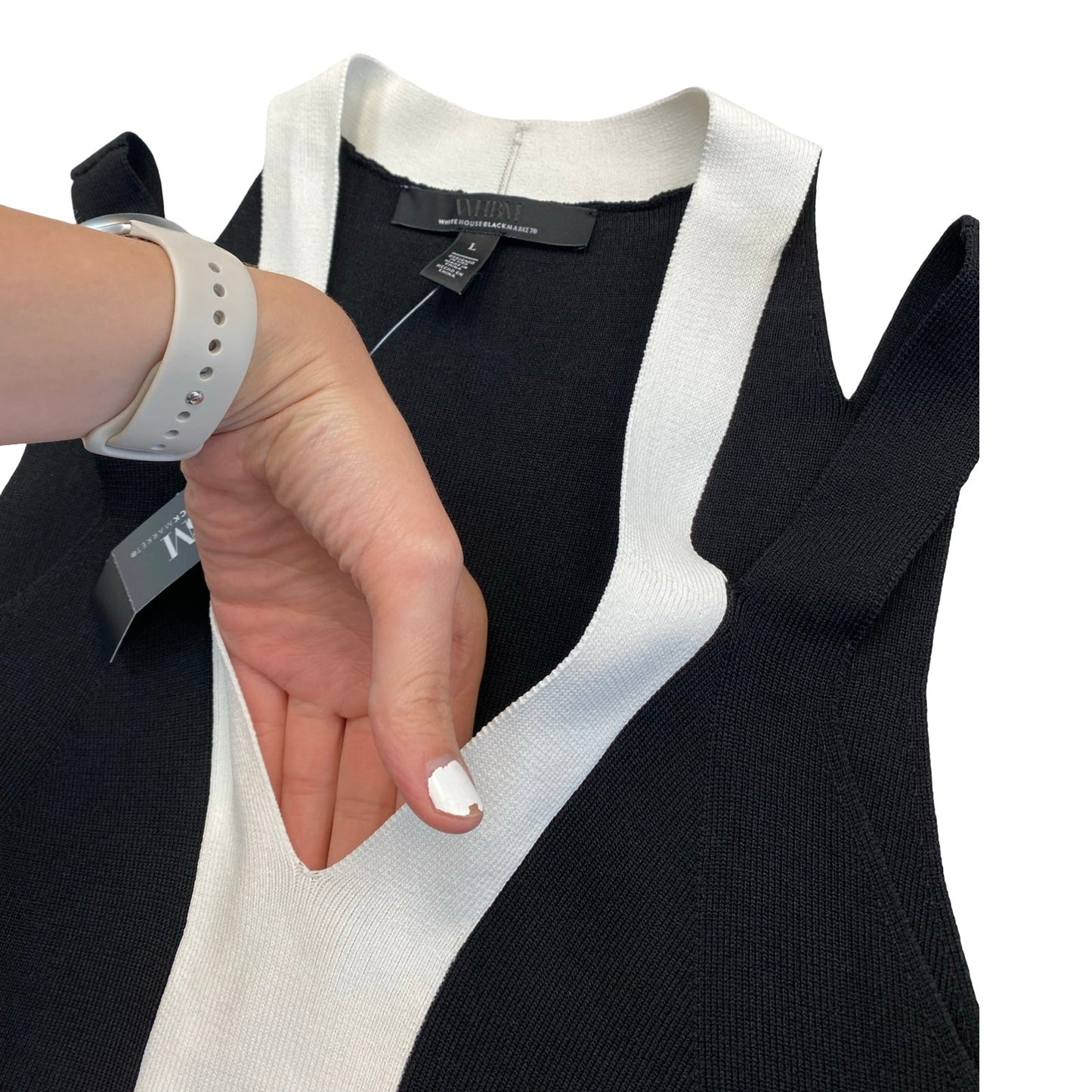 Top Sleeveless By White House Black Market In Black & White, Size:L