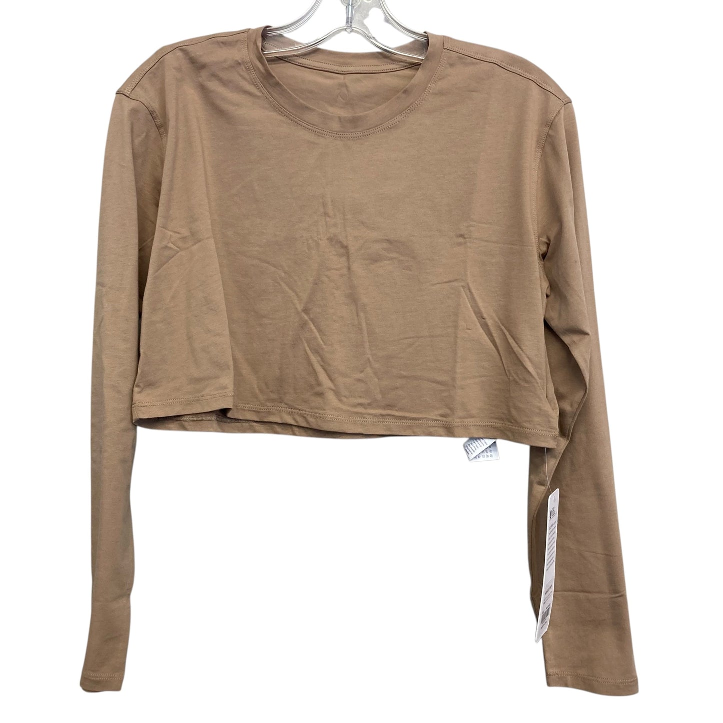 Athletic Top Ls Crewneck By Crz Yoga In Tan, Size:S