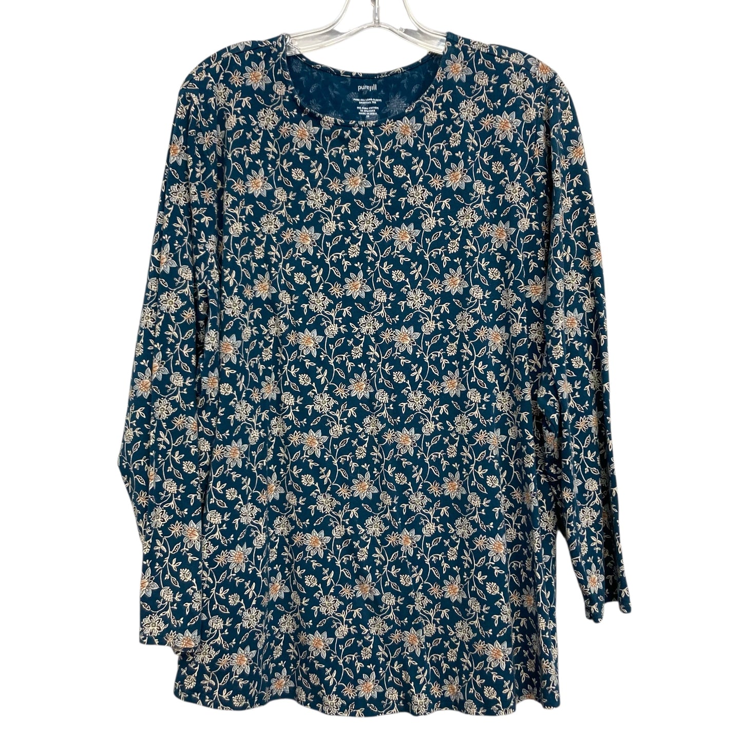 Top Ls By Pure Jill In Floral Print, Size:2X