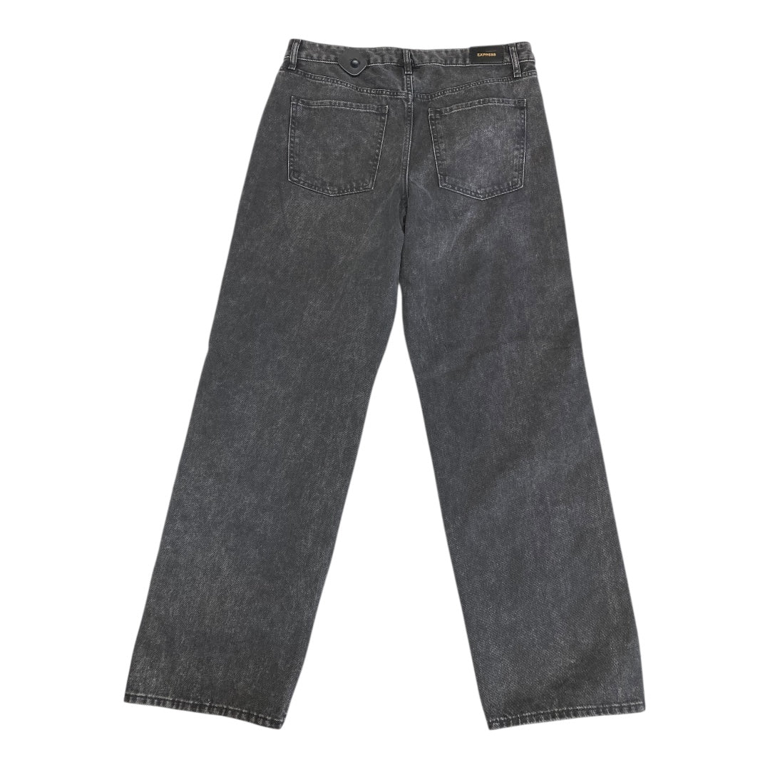 Jeans Straight By Express In Black Denim, Size:10
