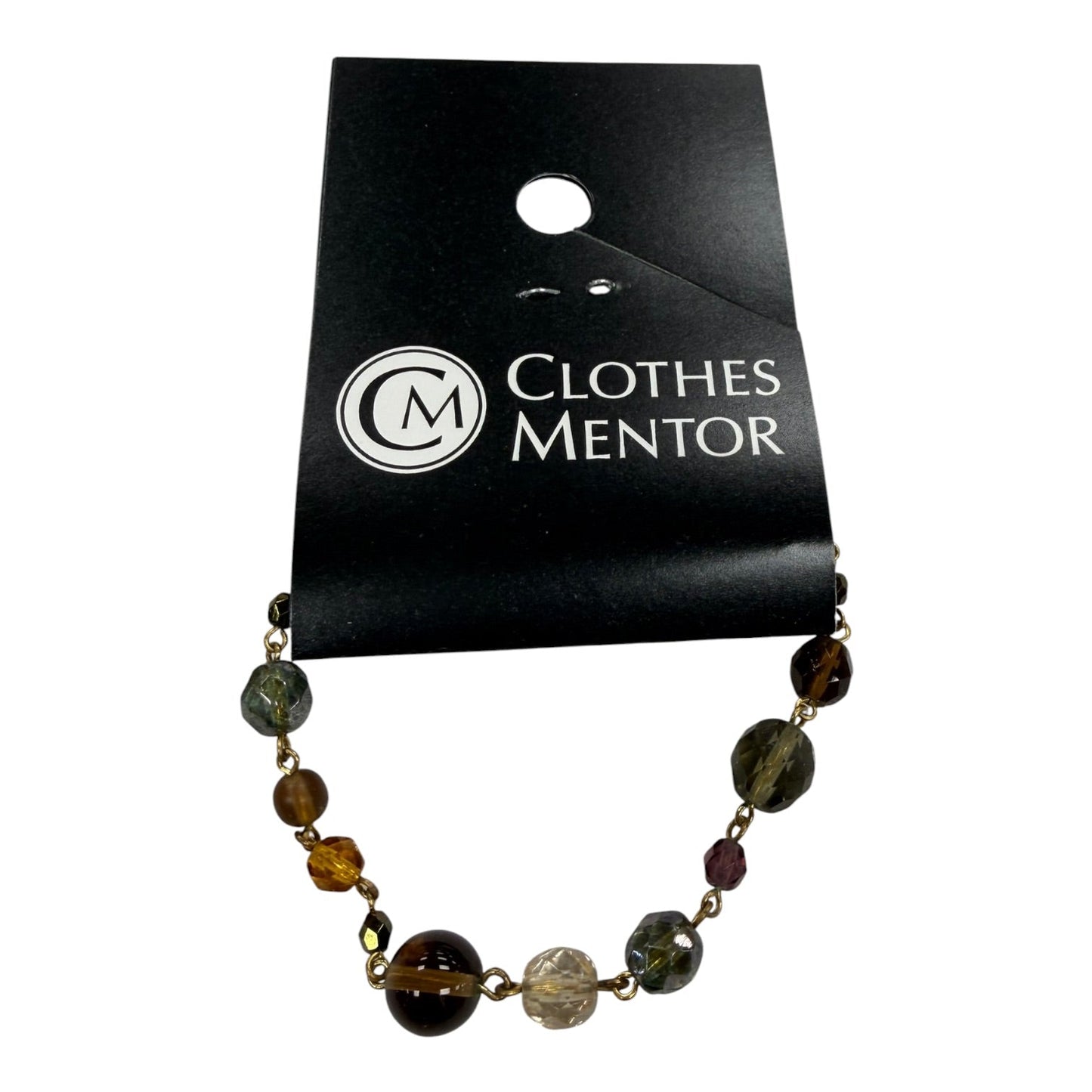 Bracelet Beaded In Brown & Gold