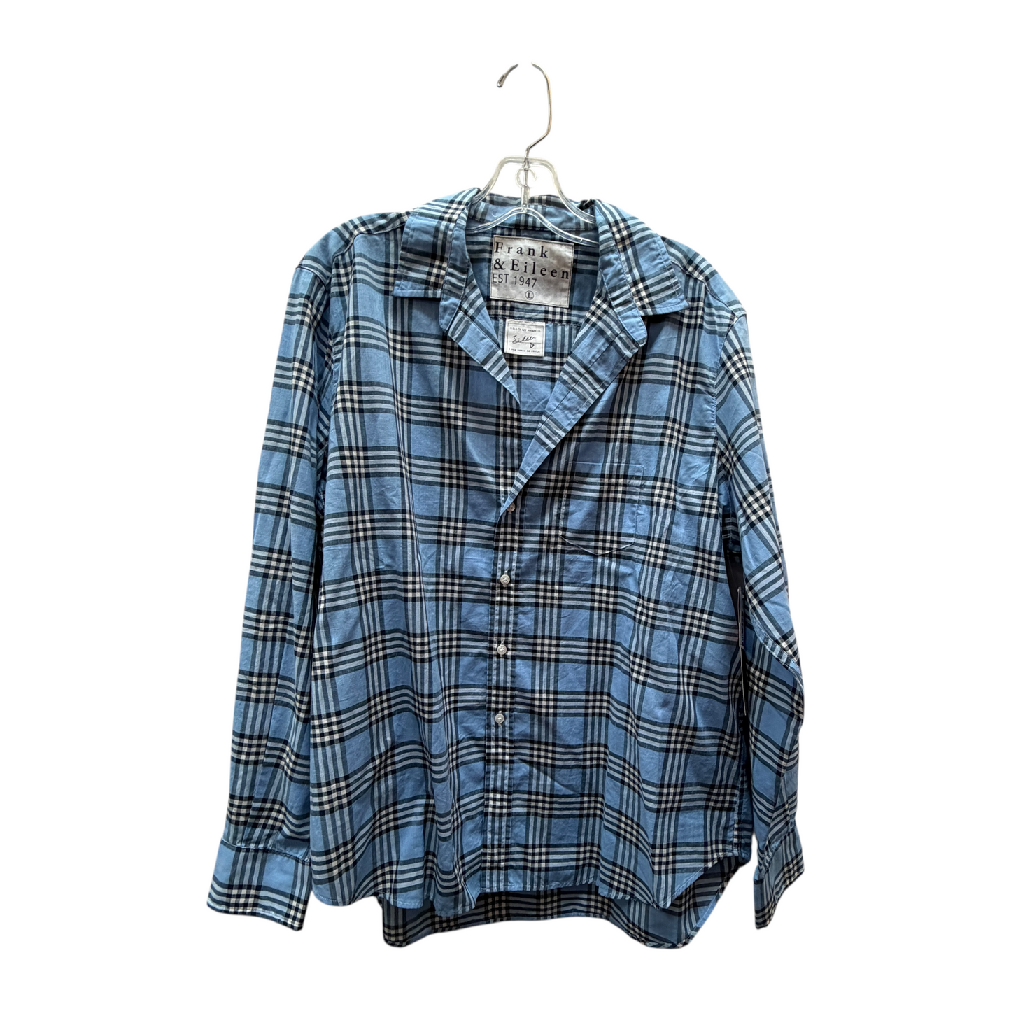 Top Ls By Frank And Eileen In Blue & White, Size:L